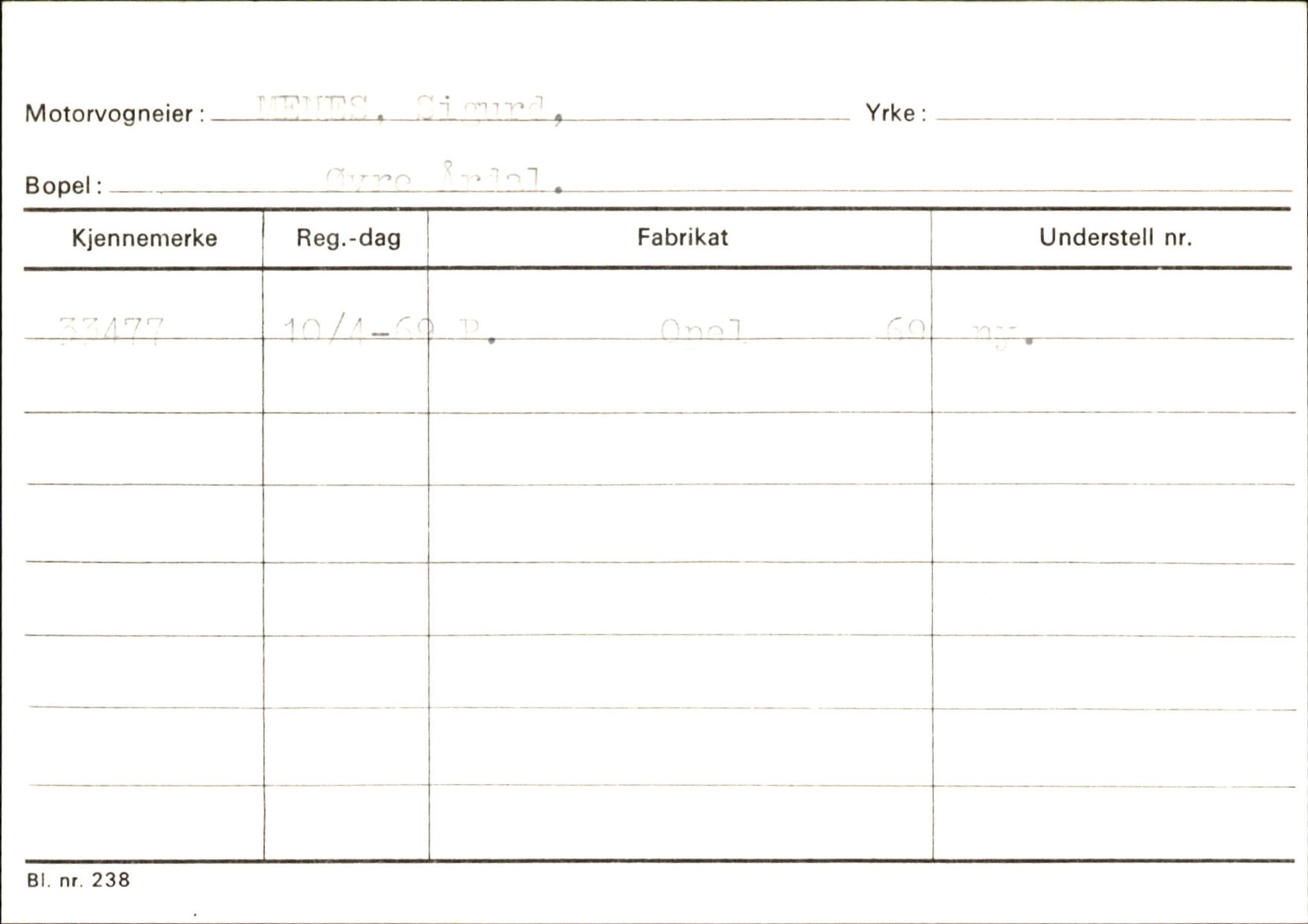 Statens vegvesen, Sogn og Fjordane vegkontor, SAB/A-5301/4/F/L0145: Registerkort Vågsøy S-Å. Årdal I-P, 1945-1975, p. 1663