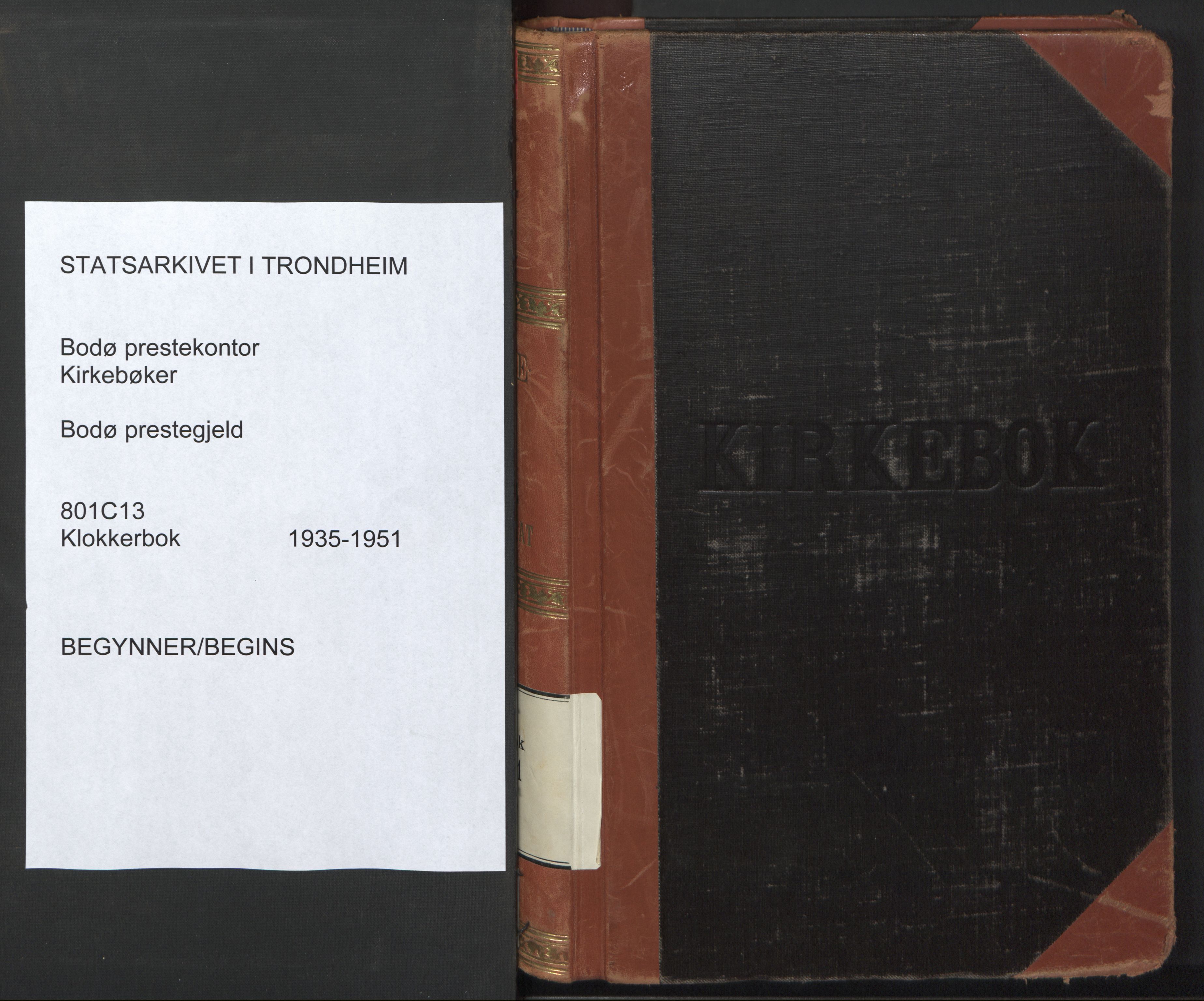 Ministerialprotokoller, klokkerbøker og fødselsregistre - Nordland, SAT/A-1459/801/L0038: Parish register (copy) no. 801C13, 1935-1951