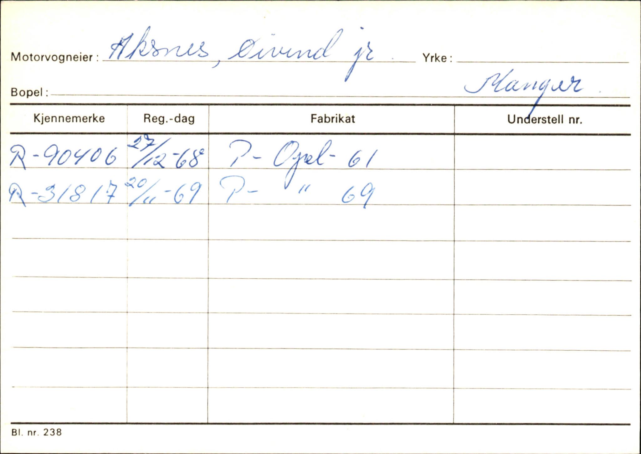 Statens vegvesen, Hordaland vegkontor, SAB/A-5201/2/Ha/L0001: R-eierkort A, 1920-1971, p. 268