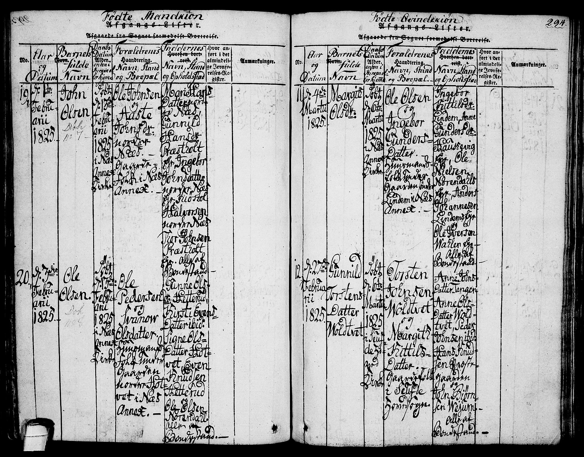 Sauherad kirkebøker, AV/SAKO-A-298/G/Ga/L0001: Parish register (copy) no. I 1, 1815-1827, p. 294