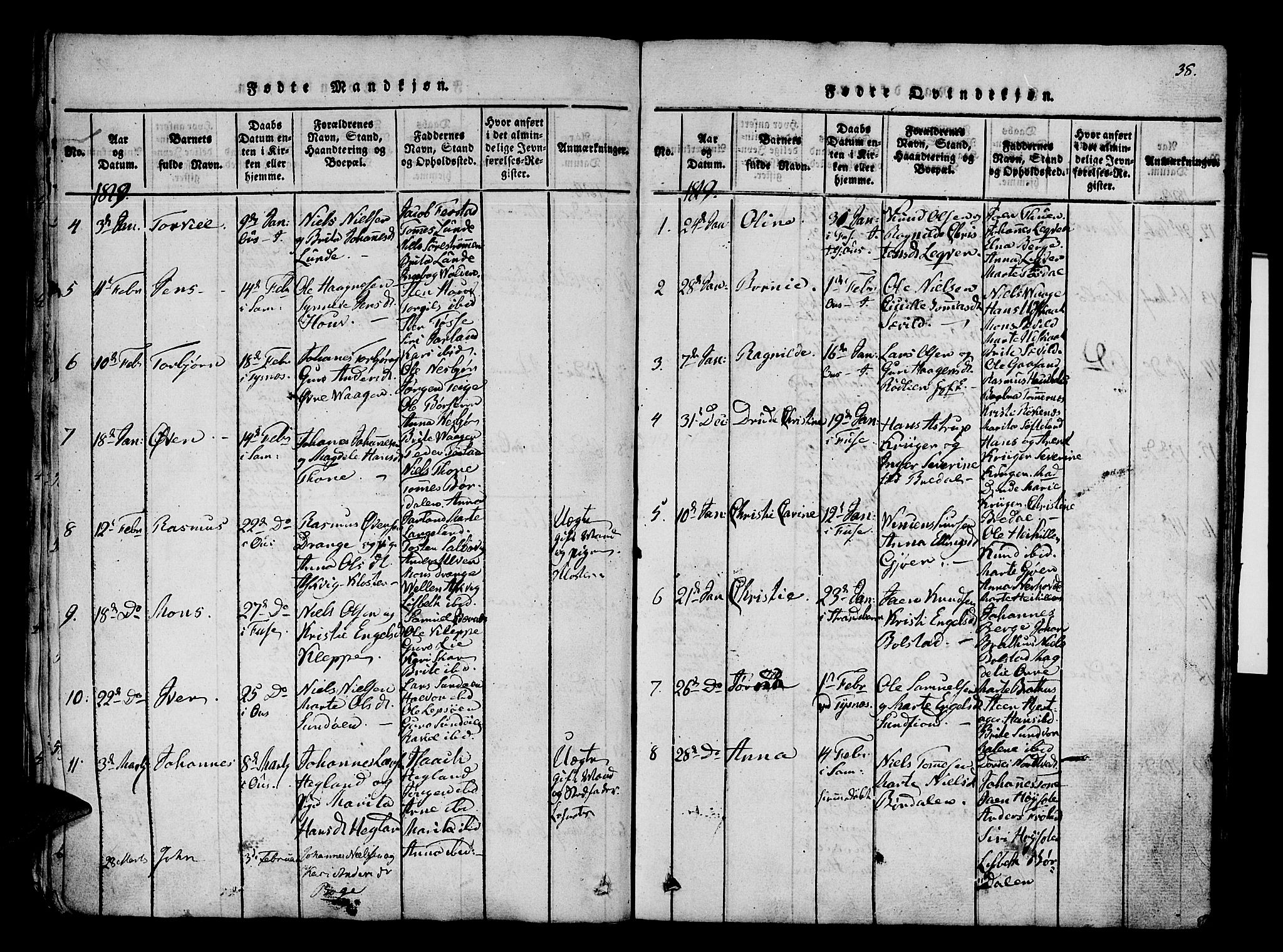 Os sokneprestembete, SAB/A-99929: Parish register (official) no. A 12, 1816-1825, p. 38