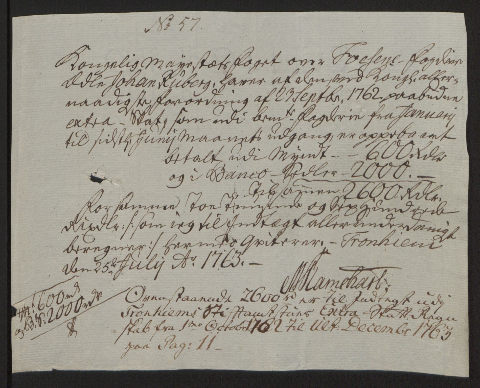 Rentekammeret inntil 1814, Reviderte regnskaper, Fogderegnskap, RA/EA-4092/R57/L3930: Ekstraskatten Fosen, 1762-1763, p. 435