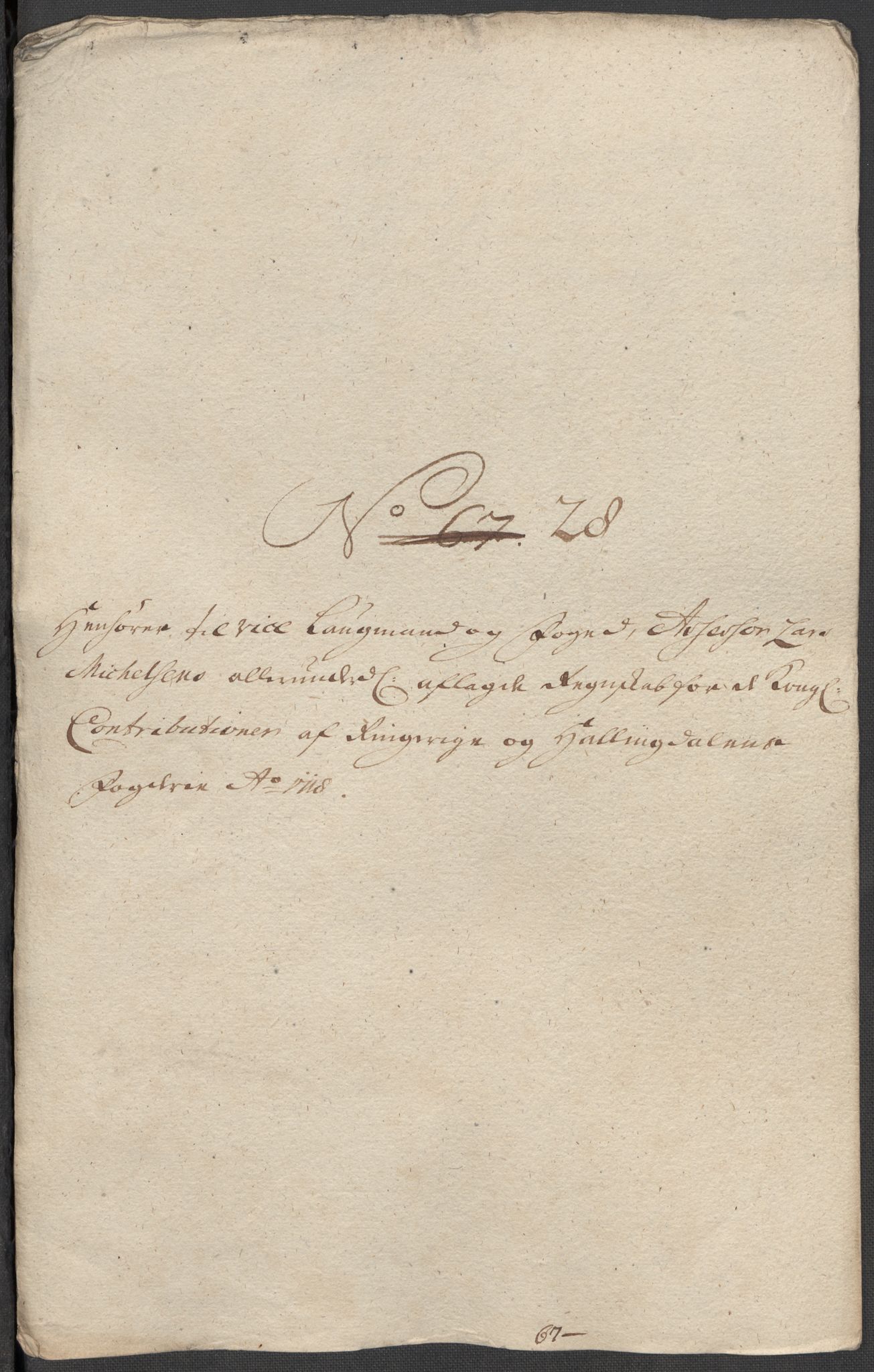 Rentekammeret inntil 1814, Reviderte regnskaper, Fogderegnskap, AV/RA-EA-4092/R23/L1476: Fogderegnskap Ringerike og Hallingdal, 1718, p. 273