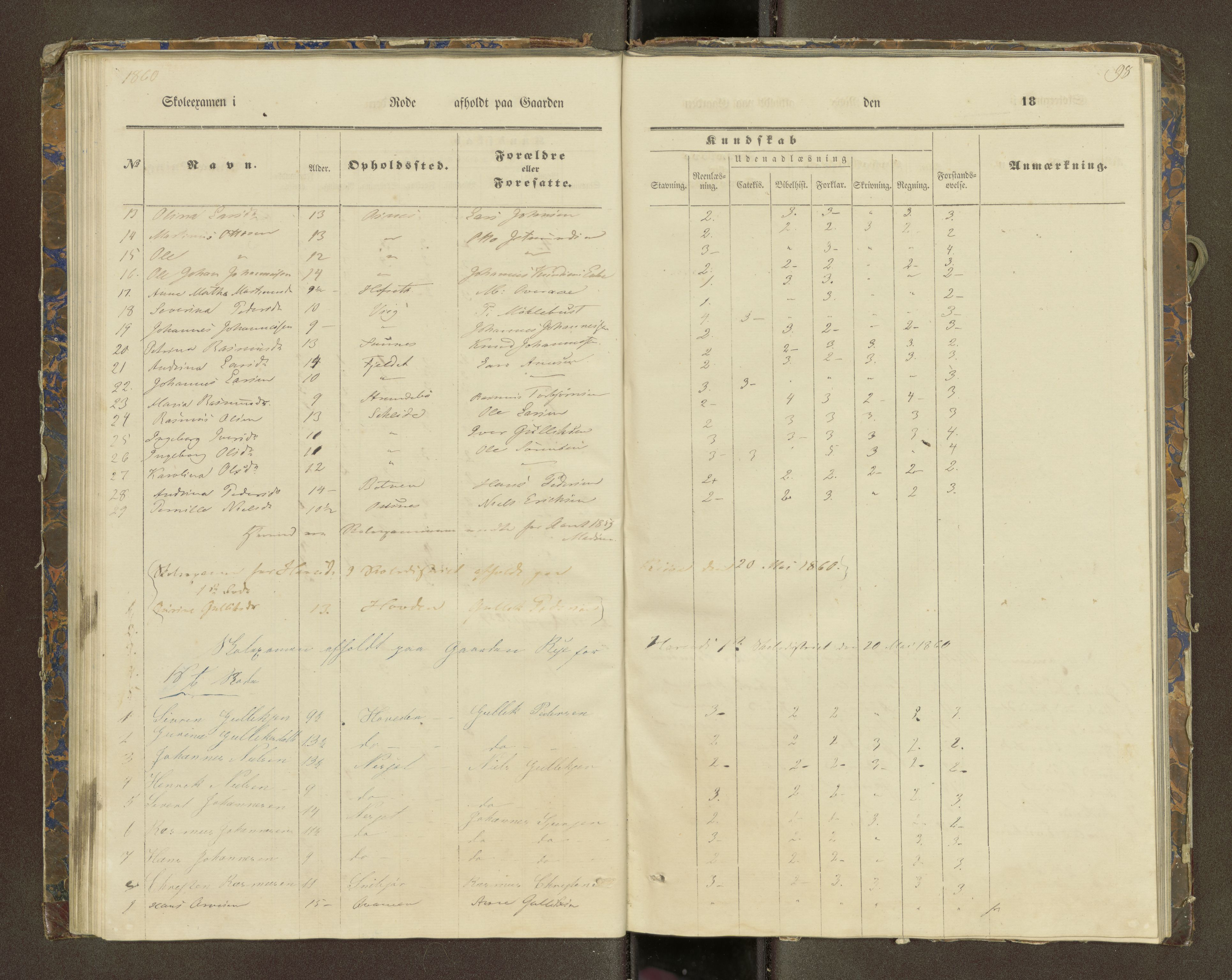 Ulstein sokneprestkontor, SAT/A-1005/1/III/III2/III2f/L0001: Skoleeksamensprotokoll, 1850-1861, p. 98