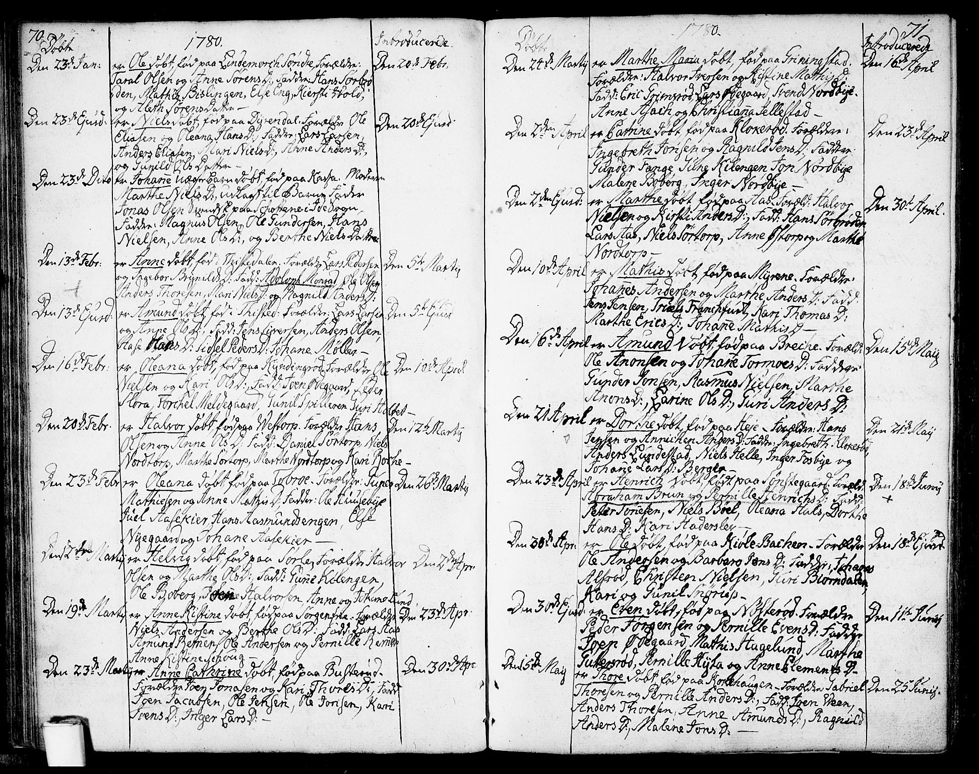 Berg prestekontor Kirkebøker, SAO/A-10902/F/Fa/L0001: Parish register (official) no. I 1, 1770-1814, p. 70-71