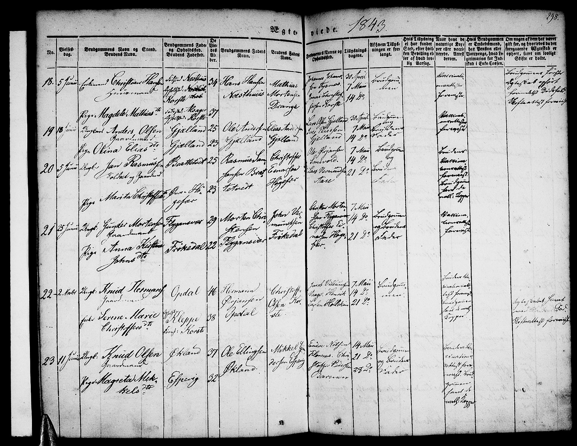 Tysnes sokneprestembete, AV/SAB-A-78601/H/Haa: Parish register (official) no. A 9, 1837-1848, p. 298