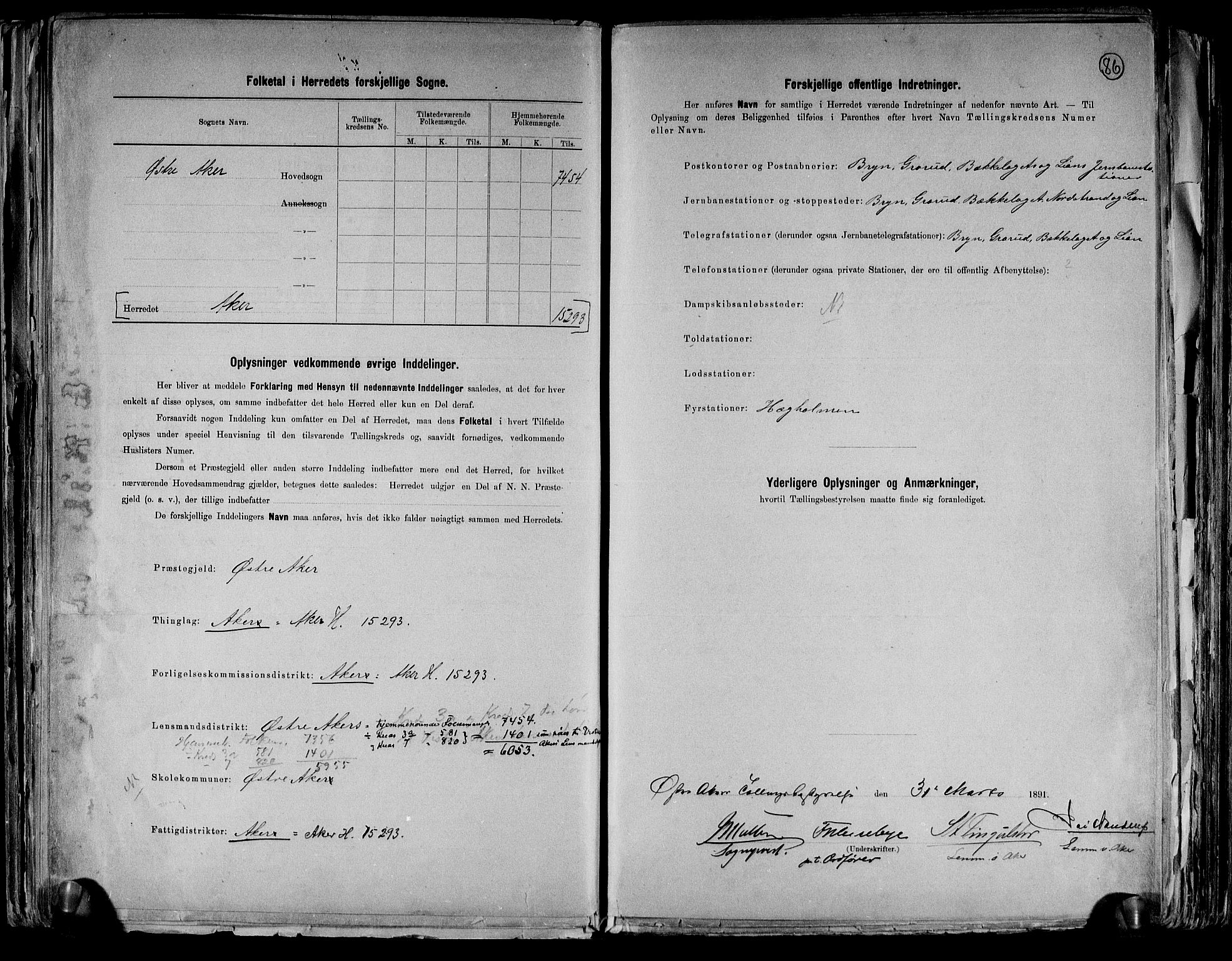 RA, 1891 census for 0218 Aker, 1891, p. 3