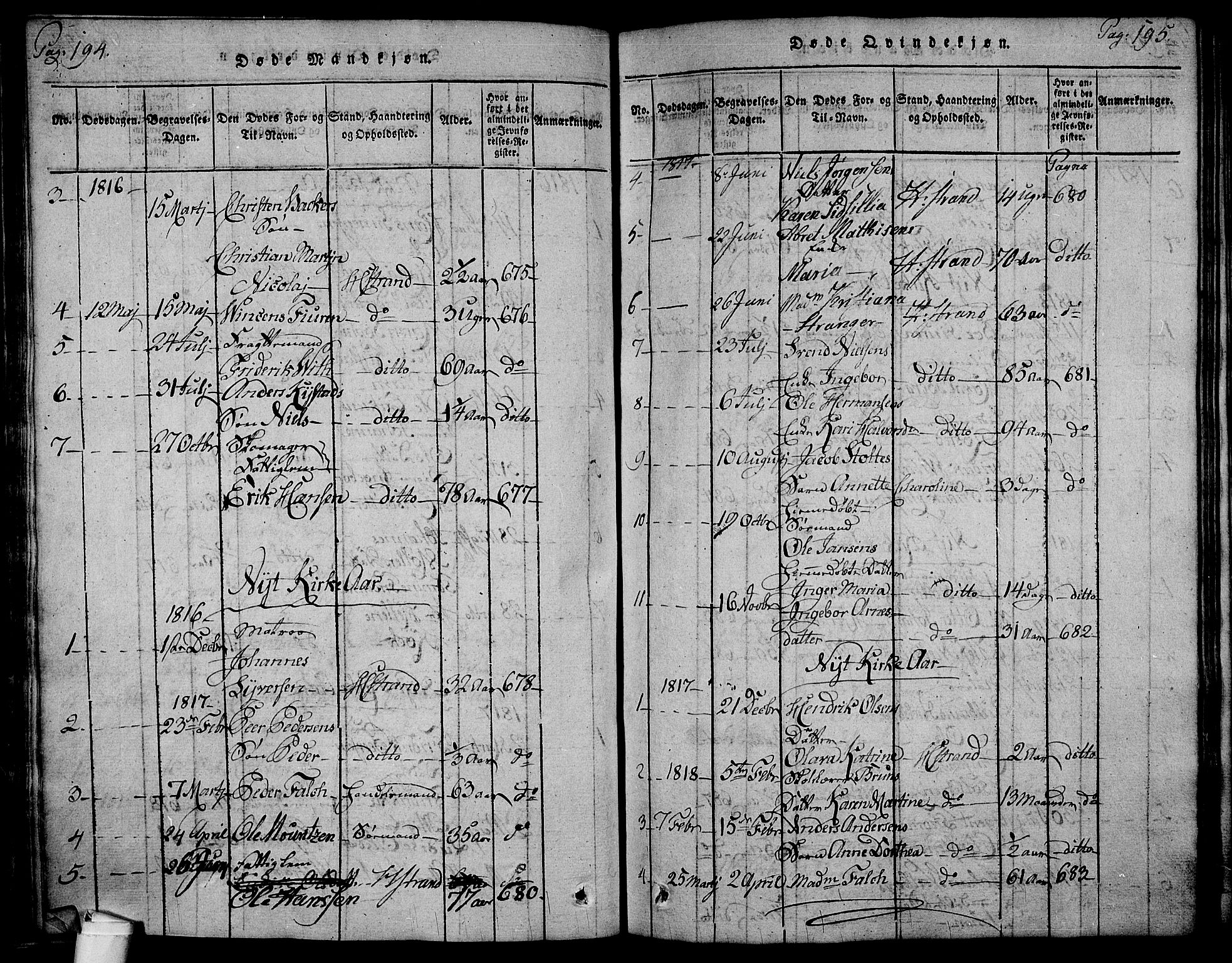 Holmestrand kirkebøker, SAKO/A-346/F/Fa/L0001: Parish register (official) no. 1, 1814-1840, p. 194-195
