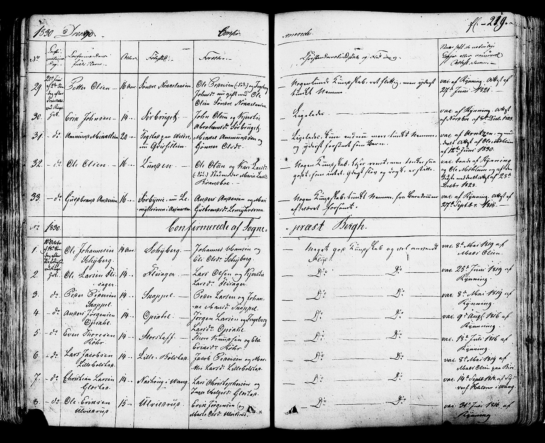 Ringsaker prestekontor, AV/SAH-PREST-014/K/Ka/L0007: Parish register (official) no. 7A, 1826-1837, p. 219