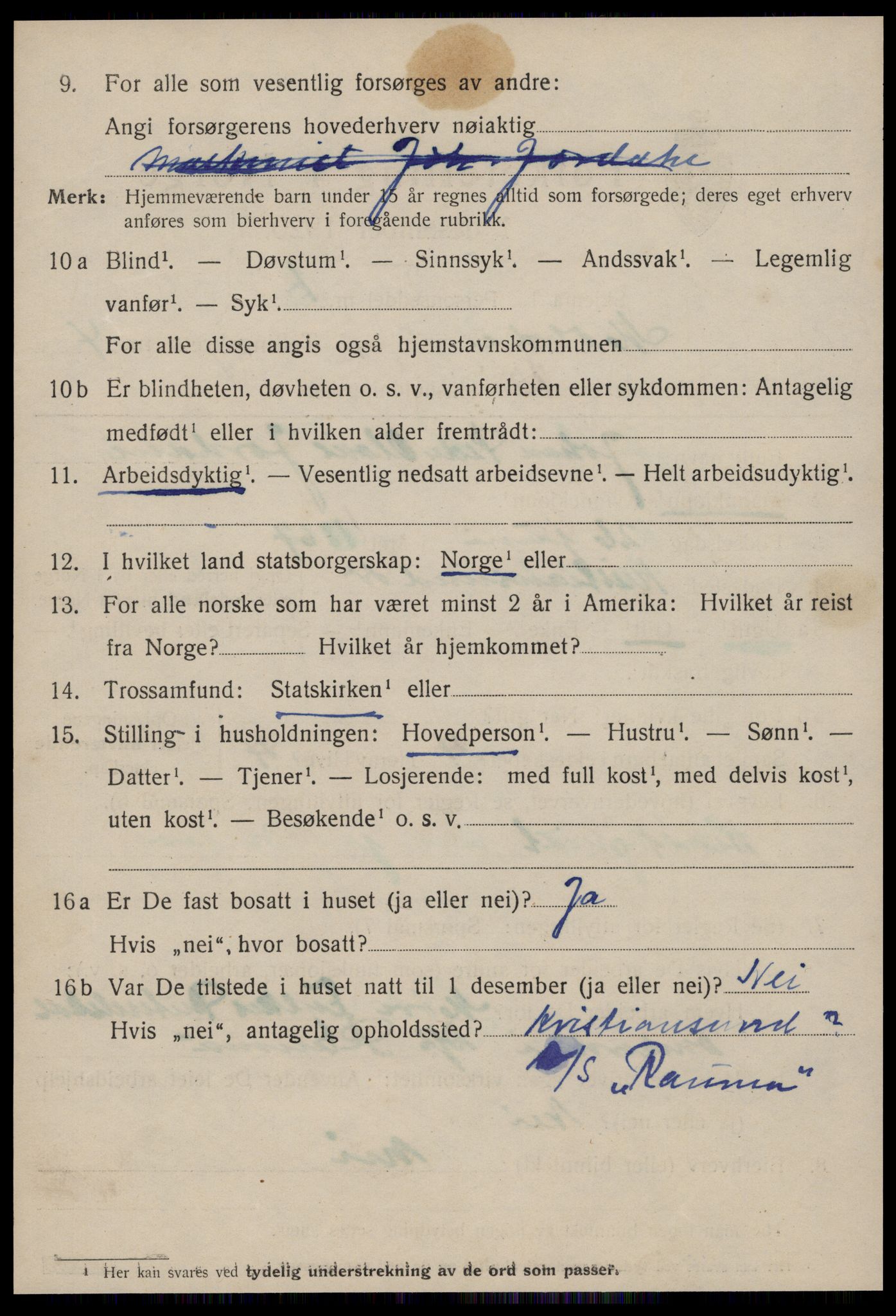 SAT, 1920 census for Molde, 1920, p. 5588