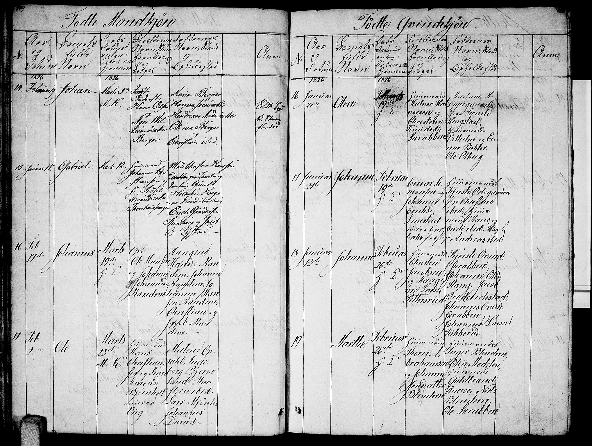 Enebakk prestekontor Kirkebøker, AV/SAO-A-10171c/G/Ga/L0002: Parish register (copy) no. I 2, 1822-1833, p. 119-120