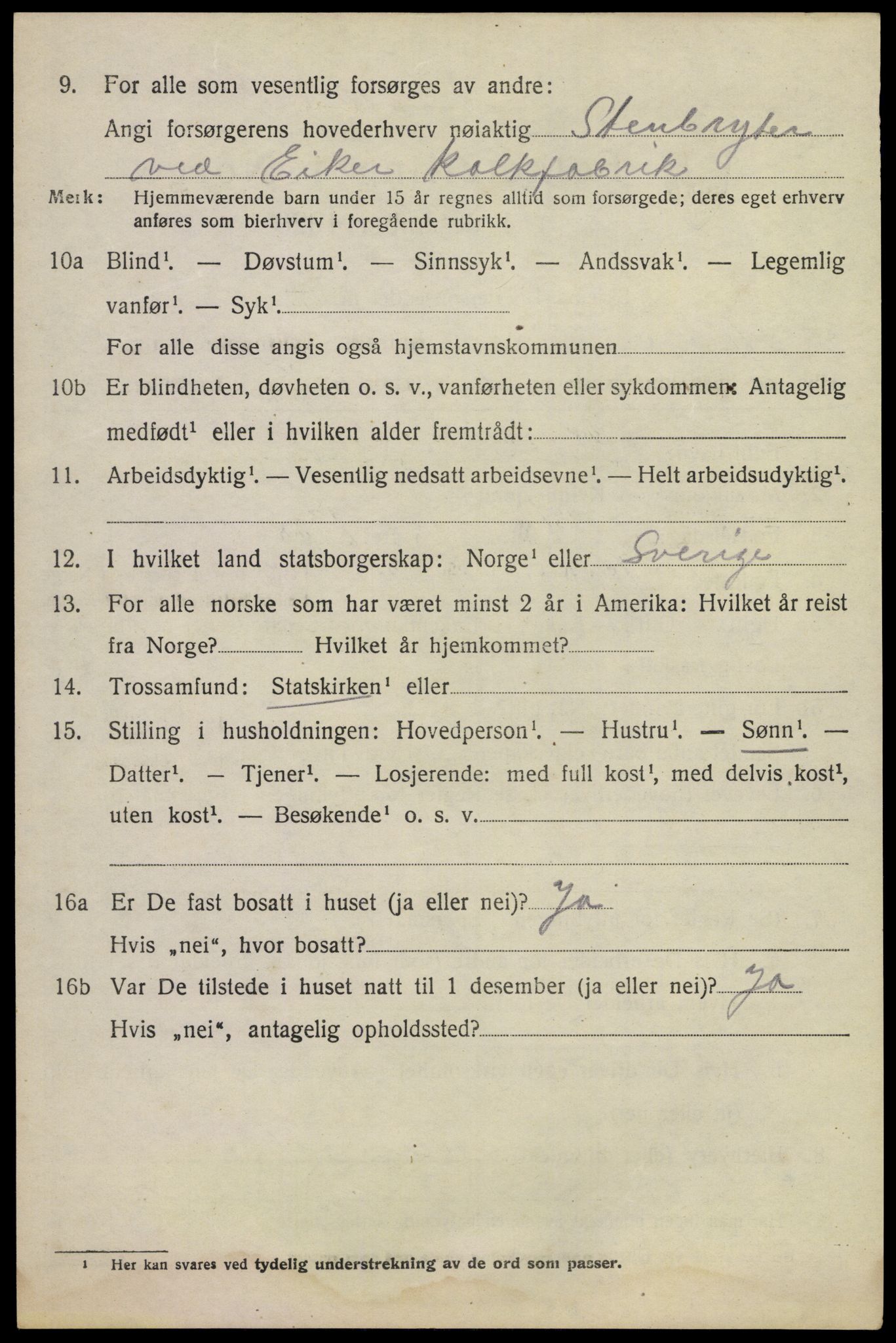 SAKO, 1920 census for Nedre Eiker, 1920, p. 9900