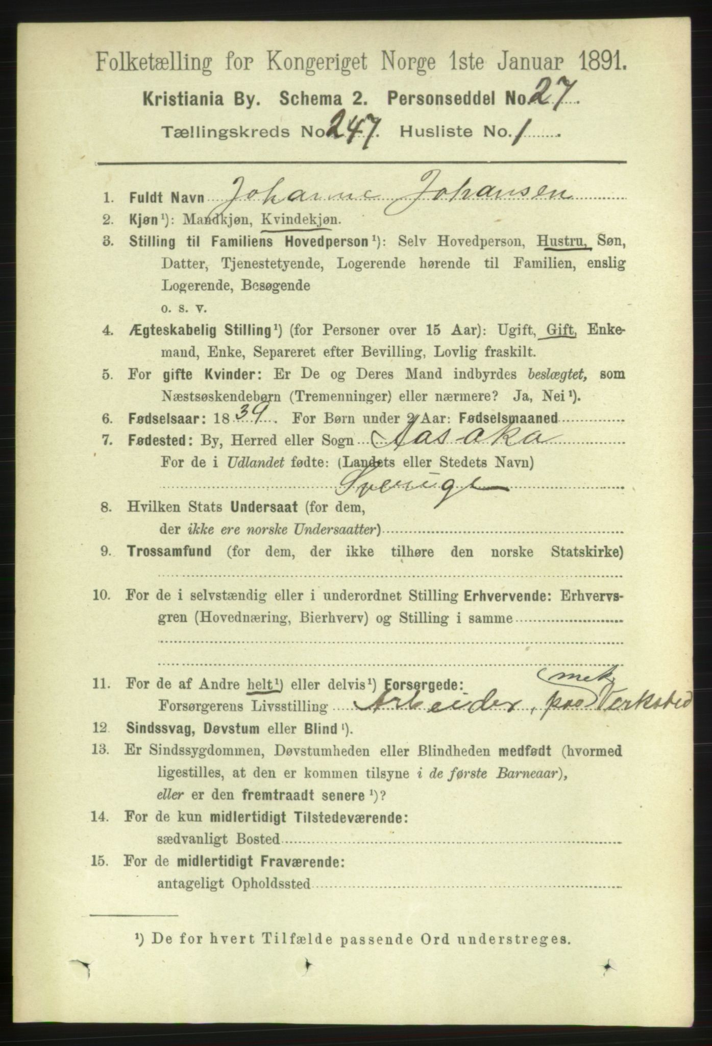 RA, 1891 census for 0301 Kristiania, 1891, p. 150480
