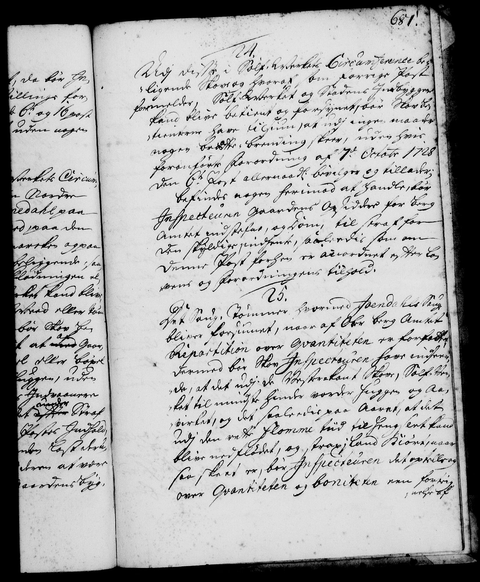 Rentekammeret, Kammerkanselliet, RA/EA-3111/G/Gg/Ggi/L0001: Norsk instruksjonsprotokoll med register (merket RK 53.34), 1720-1729, p. 681
