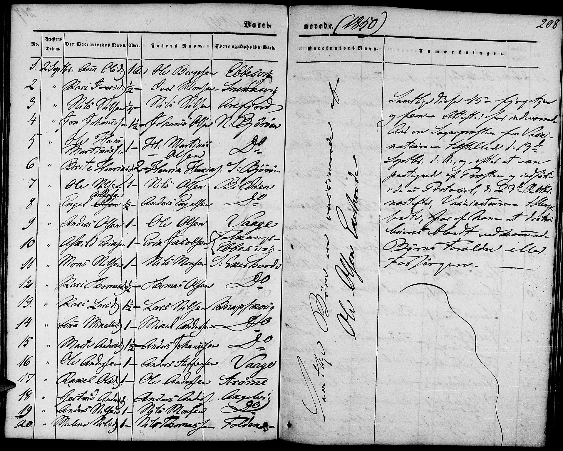 Fjell sokneprestembete, SAB/A-75301/H/Haa: Parish register (official) no. A 1, 1835-1850, p. 208