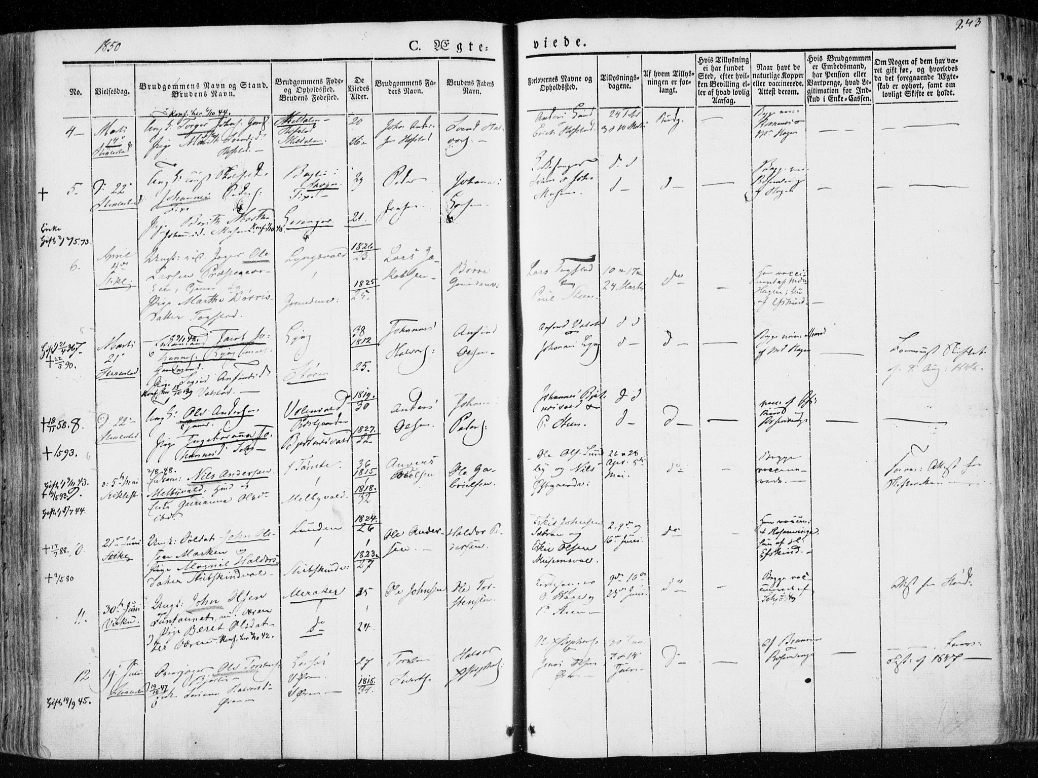 Ministerialprotokoller, klokkerbøker og fødselsregistre - Nord-Trøndelag, SAT/A-1458/723/L0239: Parish register (official) no. 723A08, 1841-1851, p. 243