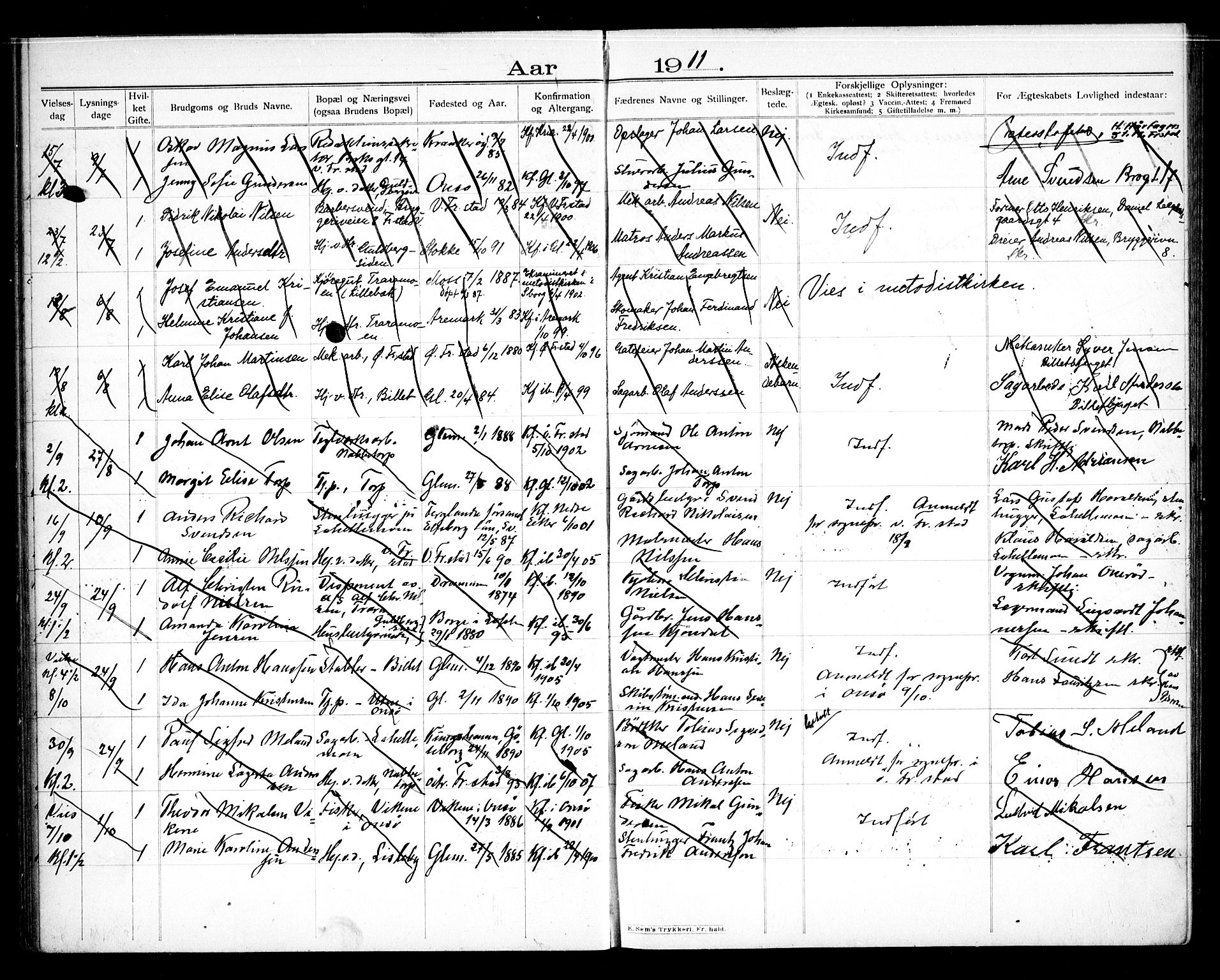 Glemmen prestekontor Kirkebøker, AV/SAO-A-10908/H/Ha/L0001: Banns register no. 1, 1909-1931