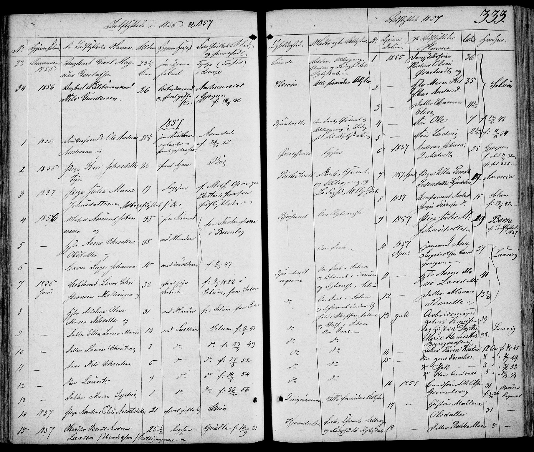 Eidanger kirkebøker, SAKO/A-261/F/Fa/L0008: Parish register (official) no. 8, 1831-1858, p. 333