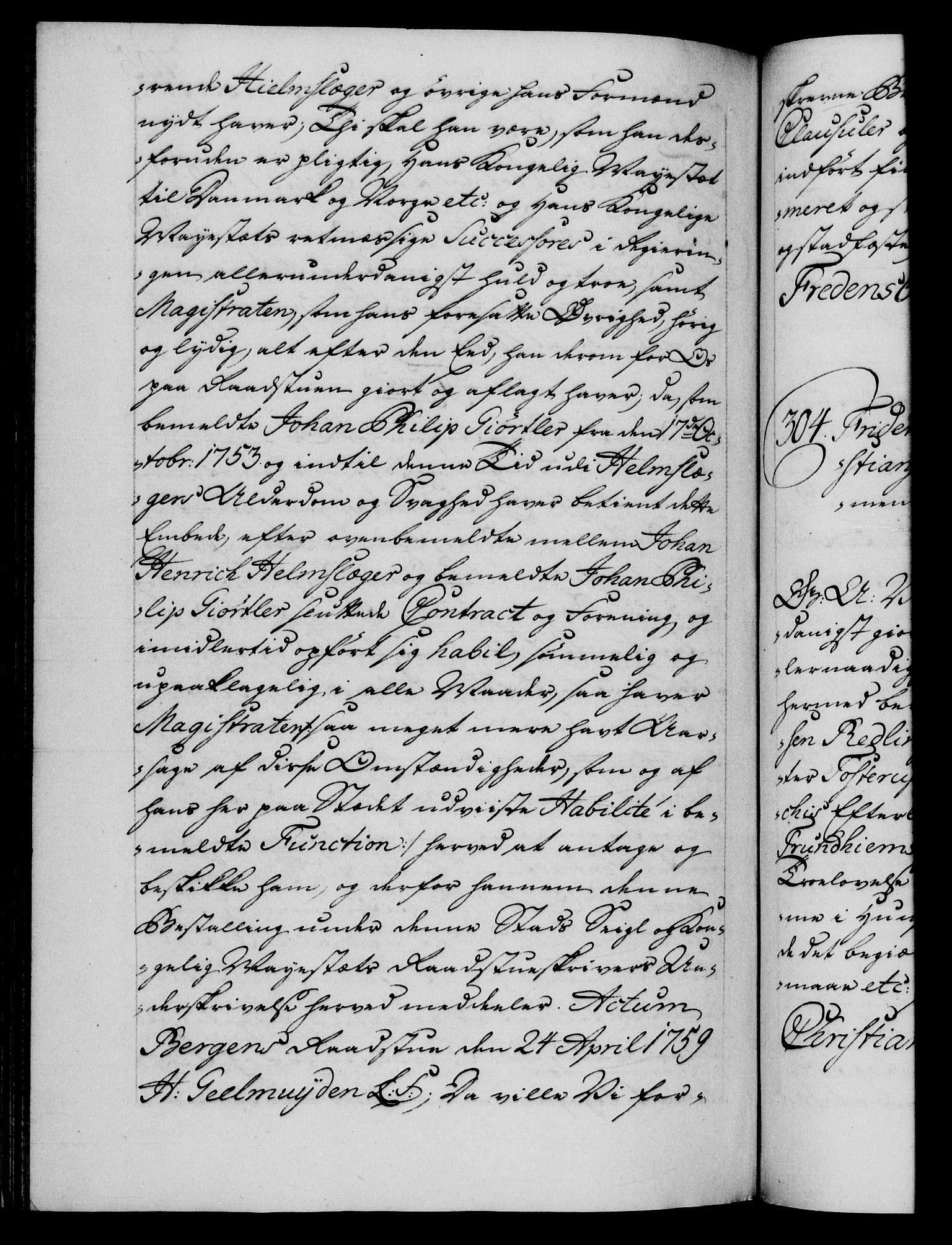 Danske Kanselli 1572-1799, AV/RA-EA-3023/F/Fc/Fca/Fcaa/L0040: Norske registre, 1757-1759, p. 705b