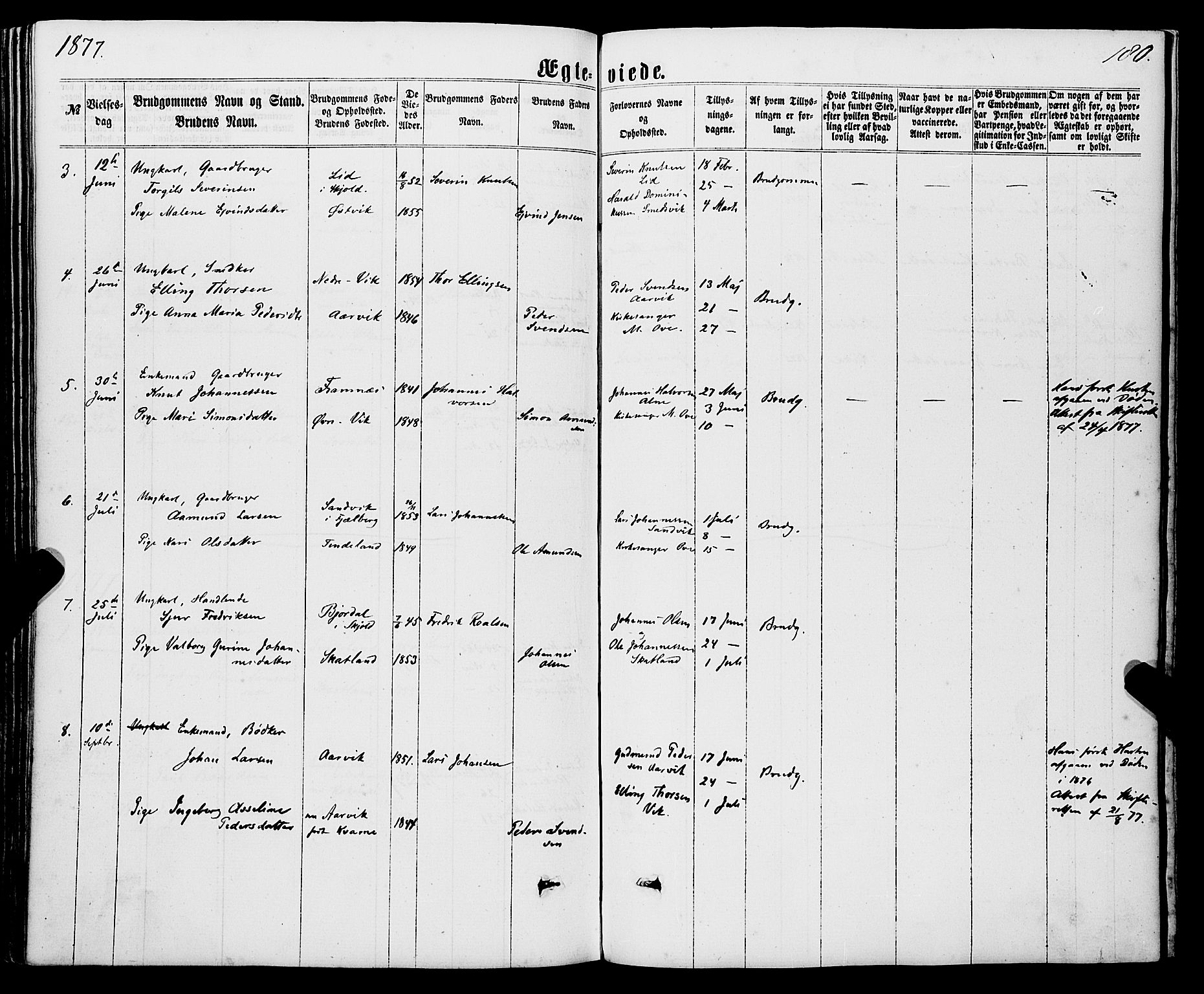 Sveio Sokneprestembete, AV/SAB-A-78501/H/Haa: Parish register (official) no. A 1, 1861-1877, p. 180