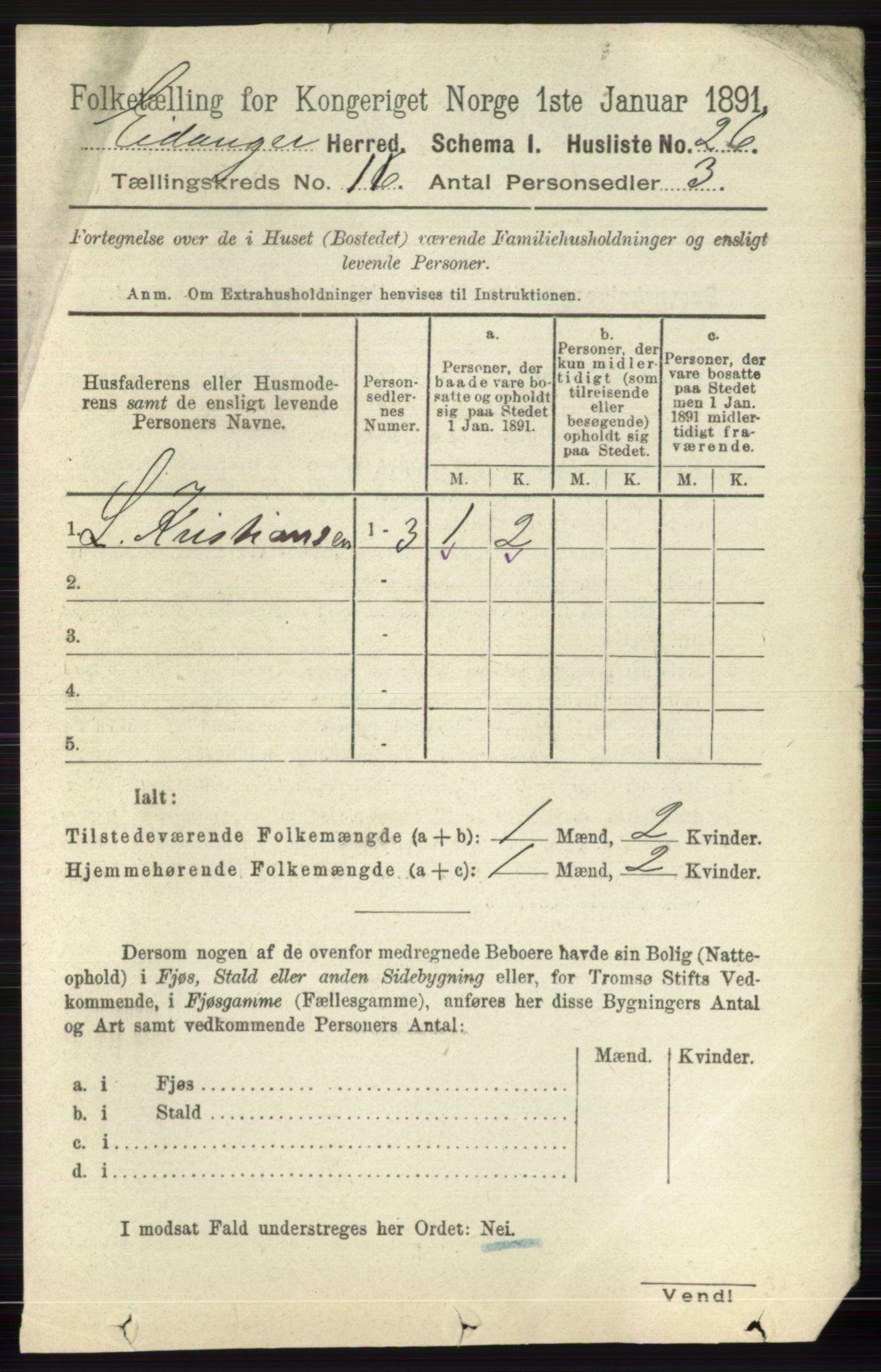 RA, 1891 census for 0813 Eidanger, 1891, p. 4232