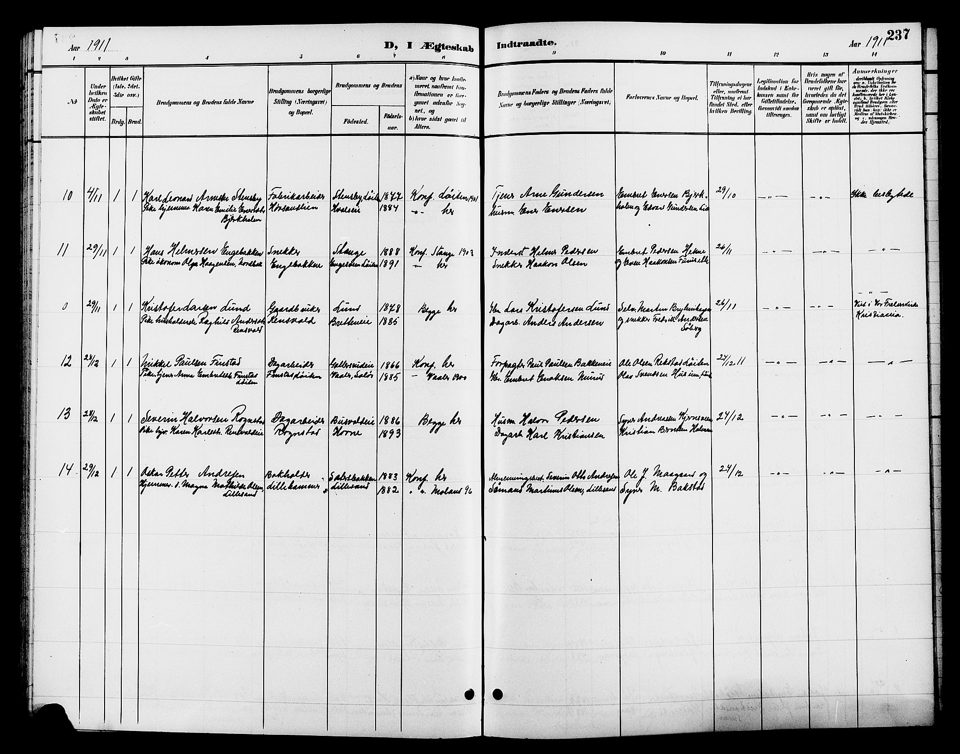 Romedal prestekontor, SAH/PREST-004/L/L0012: Parish register (copy) no. 12, 1896-1914, p. 237