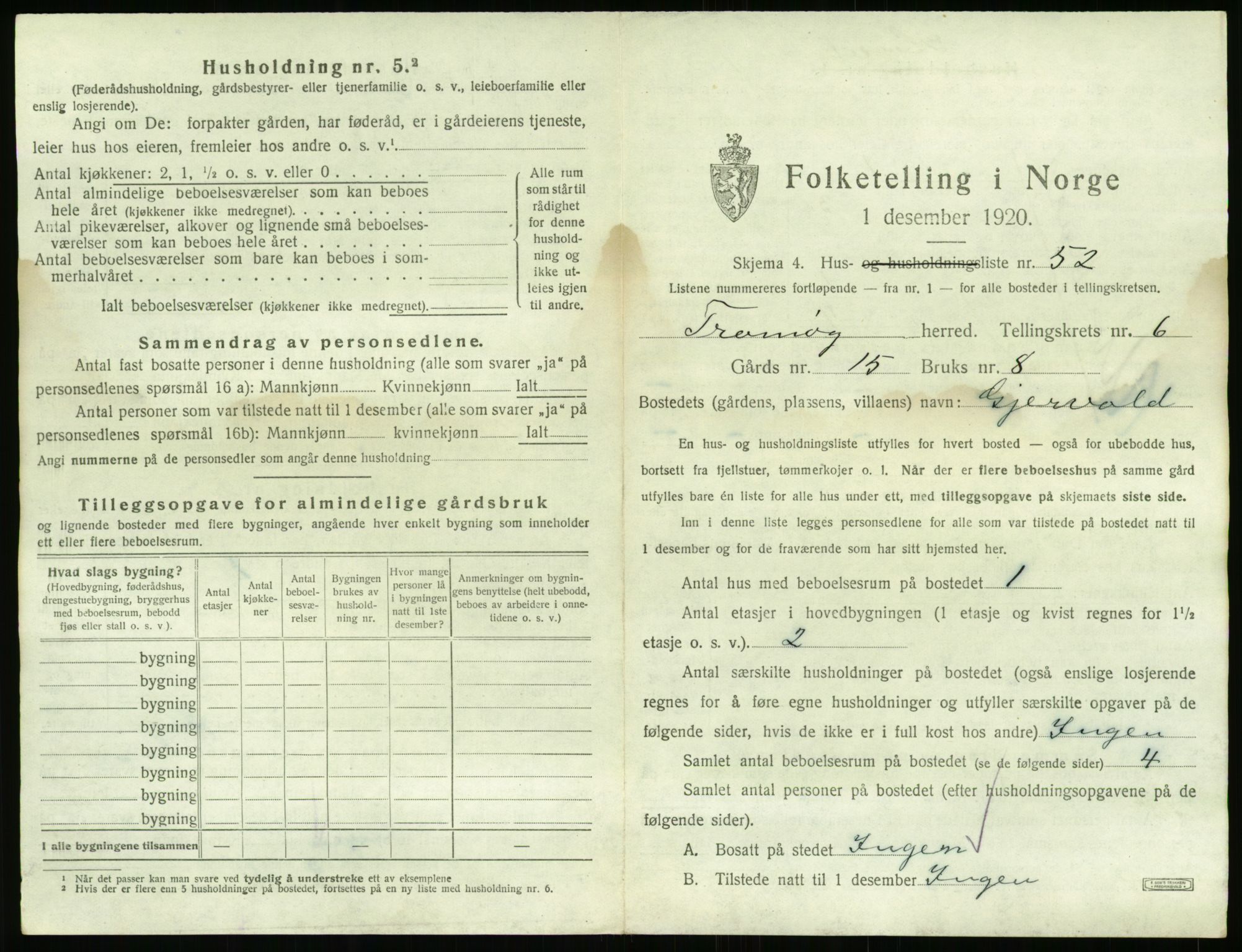 SAK, 1920 census for Tromøy, 1920, p. 767