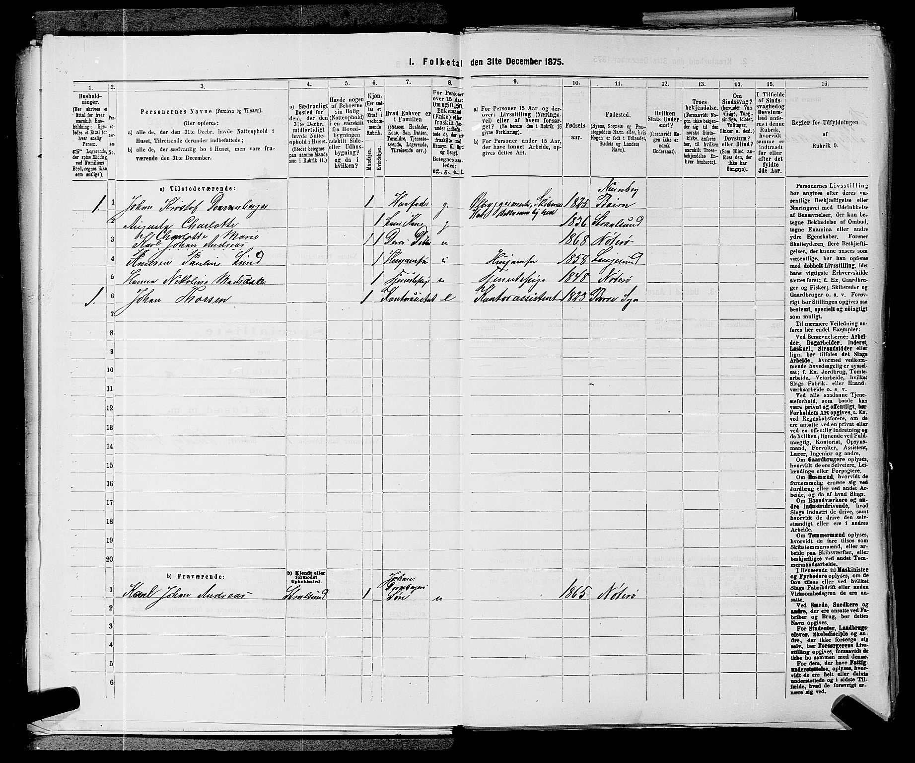 SAKO, 1875 census for 0722P Nøtterøy, 1875, p. 124