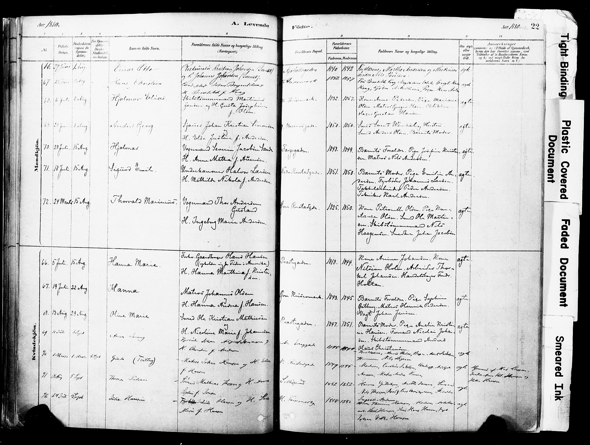 Horten kirkebøker, SAKO/A-348/F/Fa/L0003: Parish register (official) no. 3, 1878-1887, p. 22