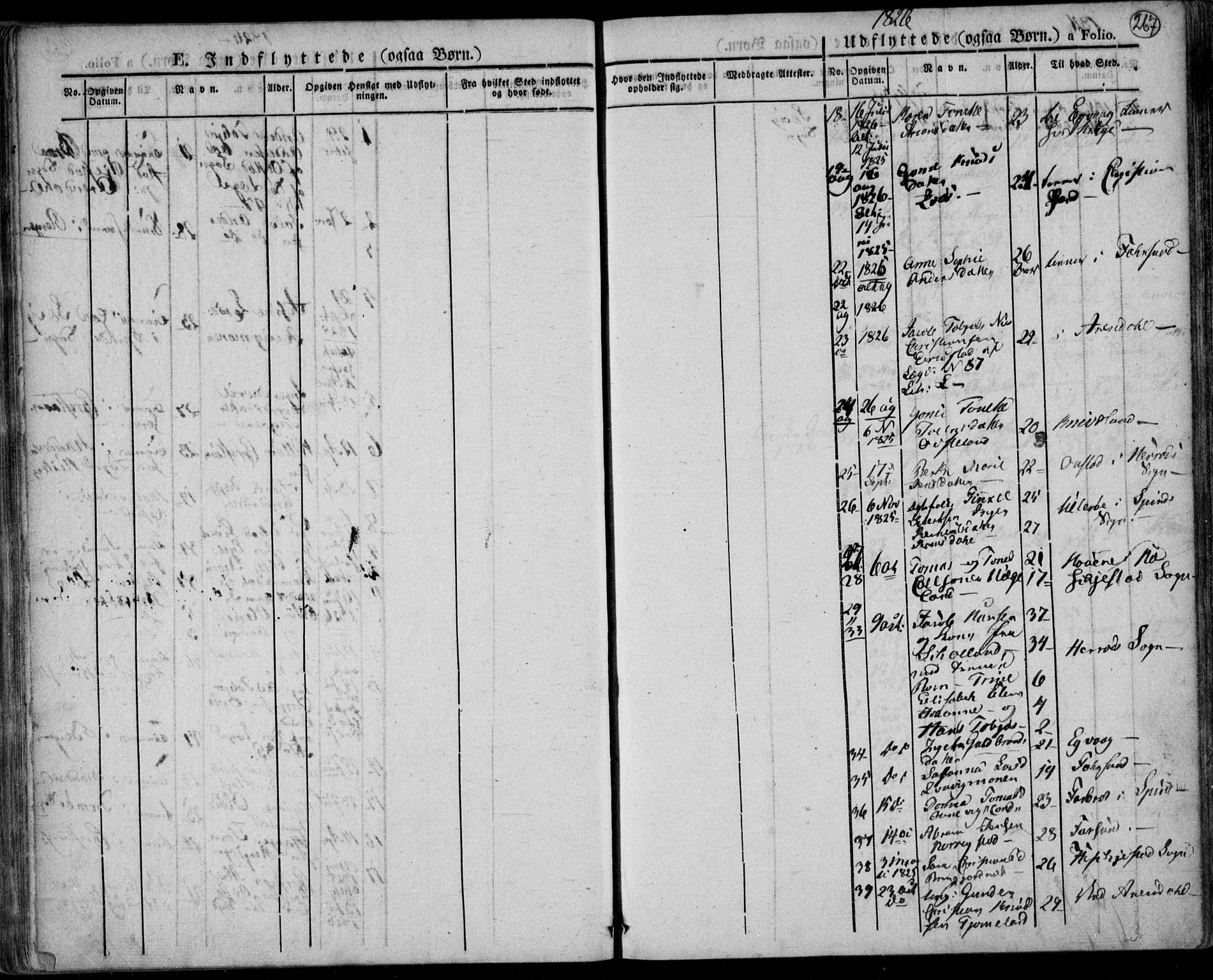 Lyngdal sokneprestkontor, SAK/1111-0029/F/Fa/Fac/L0007: Parish register (official) no. A 7, 1825-1838, p. 267