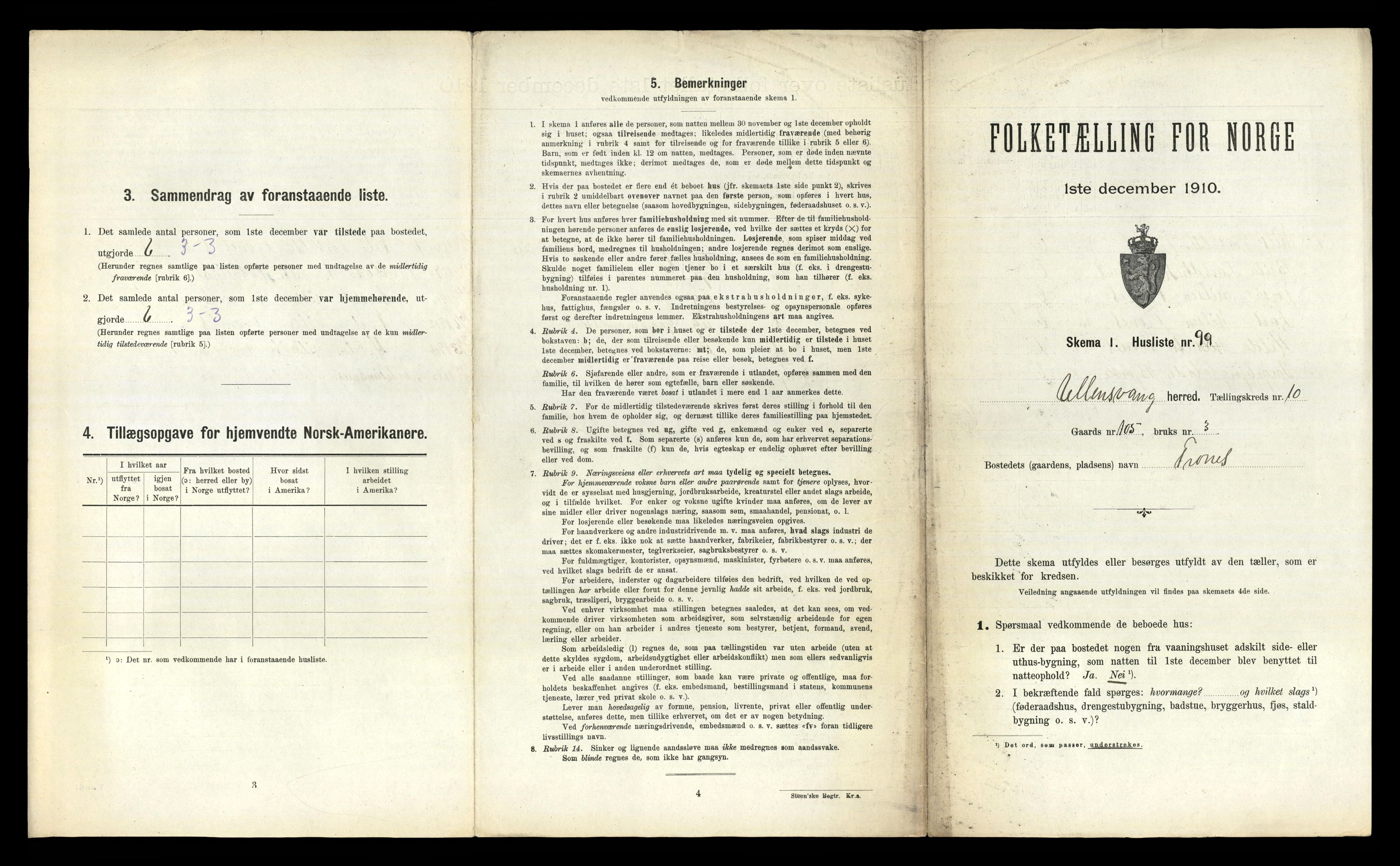 RA, 1910 census for Ullensvang, 1910, p. 1377