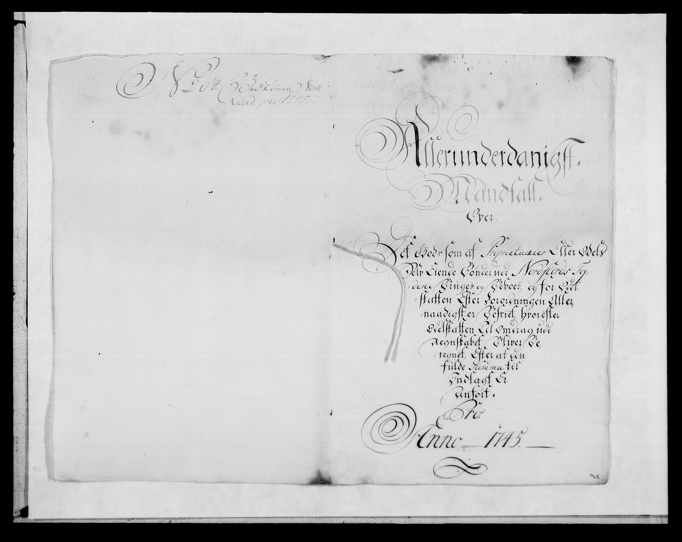 Rentekammeret inntil 1814, Reviderte regnskaper, Fogderegnskap, AV/RA-EA-4092/R53/L3471: Fogderegnskap Sunn- og Nordfjord, 1745, p. 290