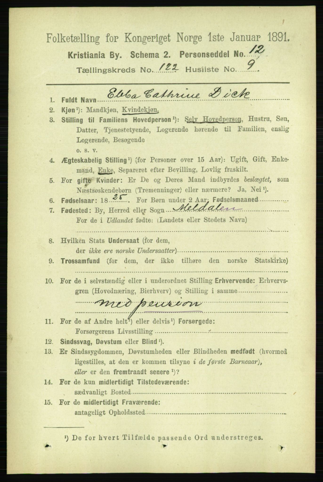 RA, 1891 census for 0301 Kristiania, 1891, p. 65006