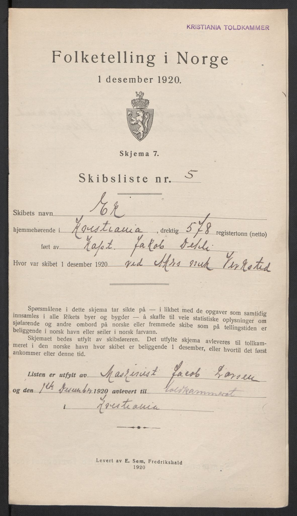 SAO, 1920 census for Kristiania, 1920, p. 660165
