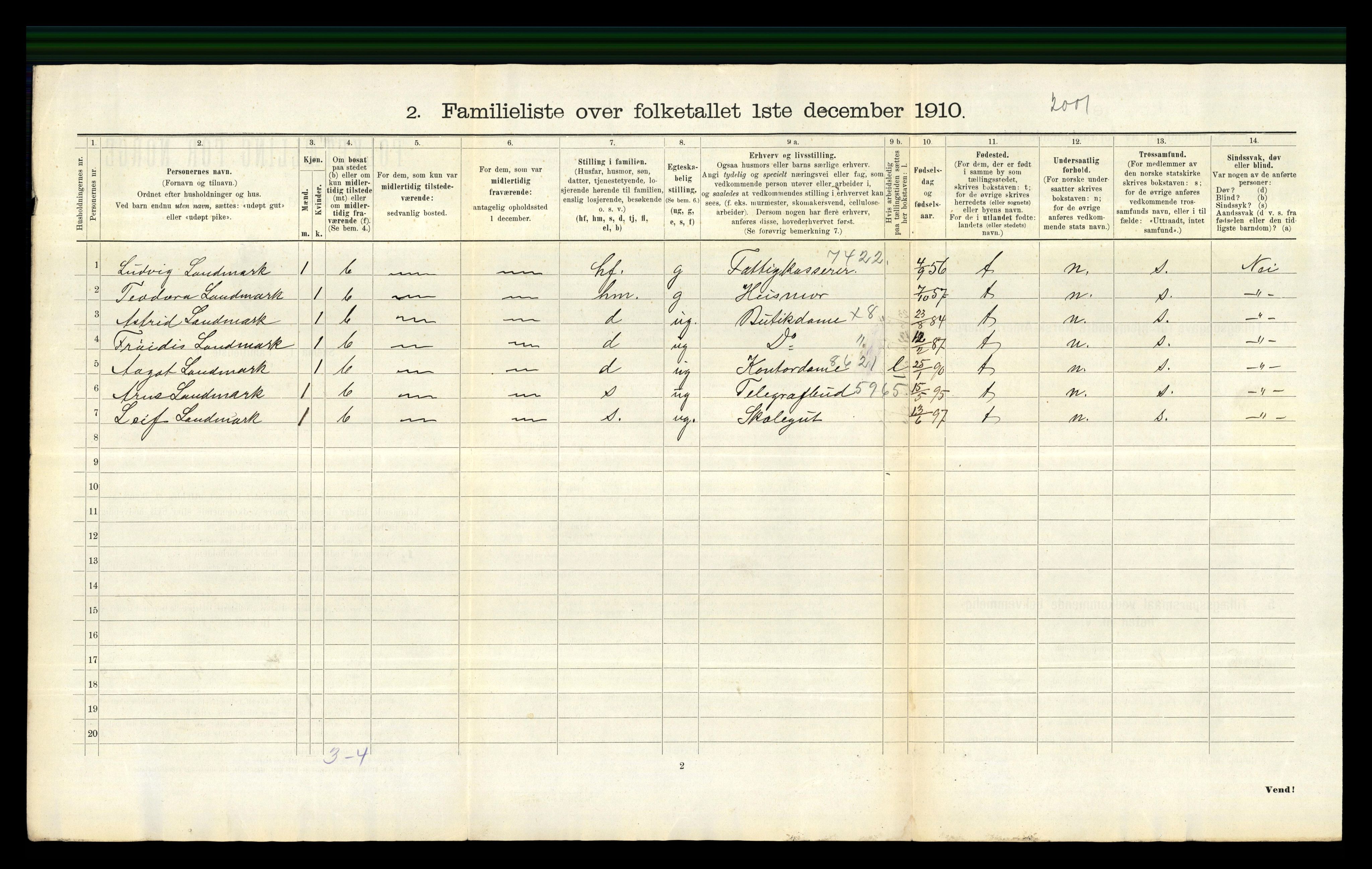 RA, 1910 census for Trondheim, 1910, p. 2968