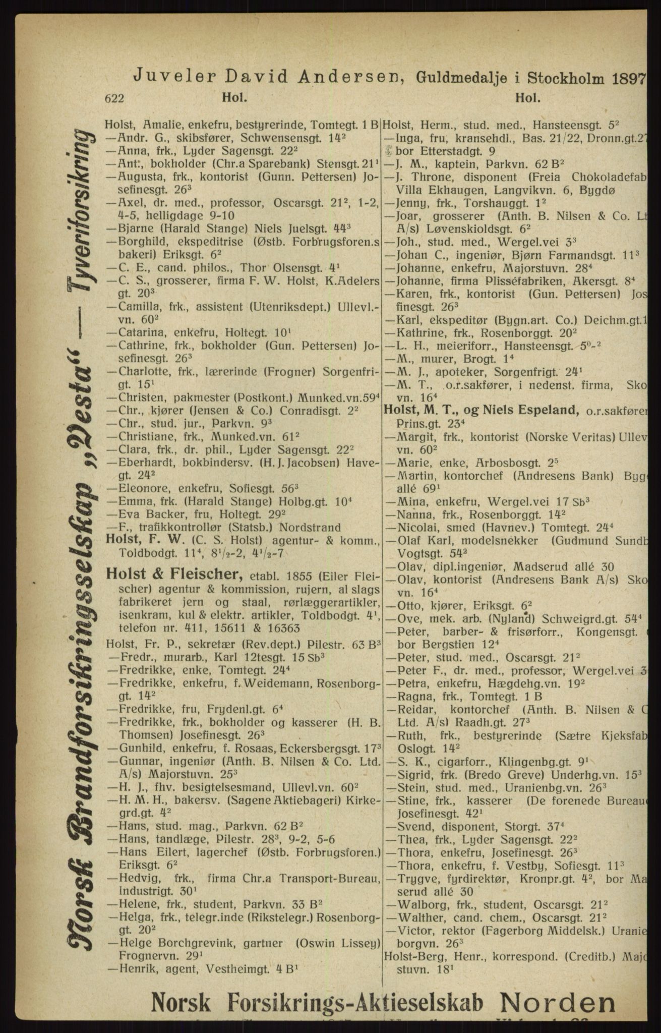 Kristiania/Oslo adressebok, PUBL/-, 1916, p. 622