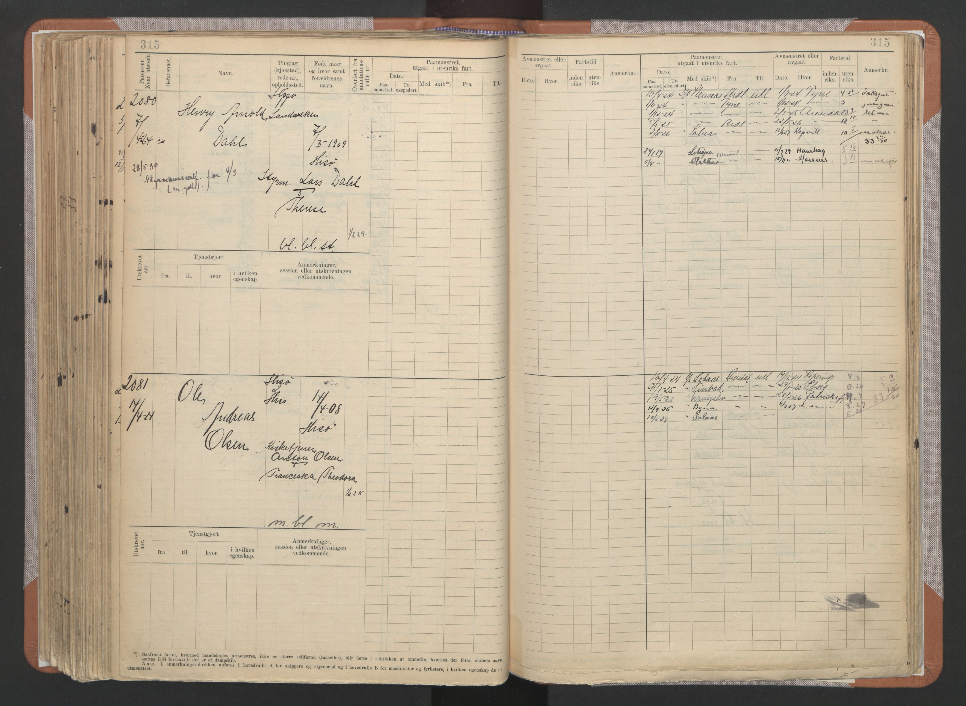 Arendal mønstringskrets, AV/SAK-2031-0012/F/Fb/L0022: Hovedrulle A nr 1466-2242, S-20, 1914-1930, p. 325