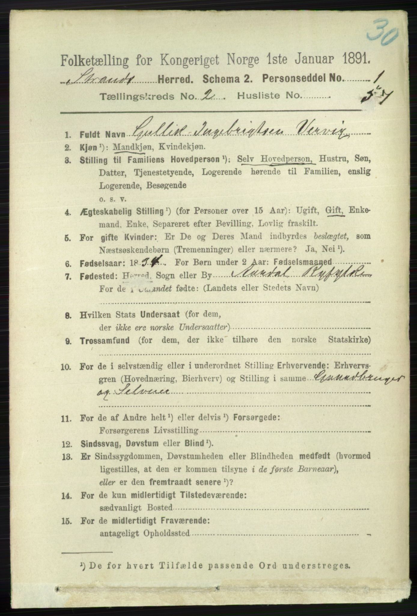 RA, 1891 census for 1130 Strand, 1891, p. 450