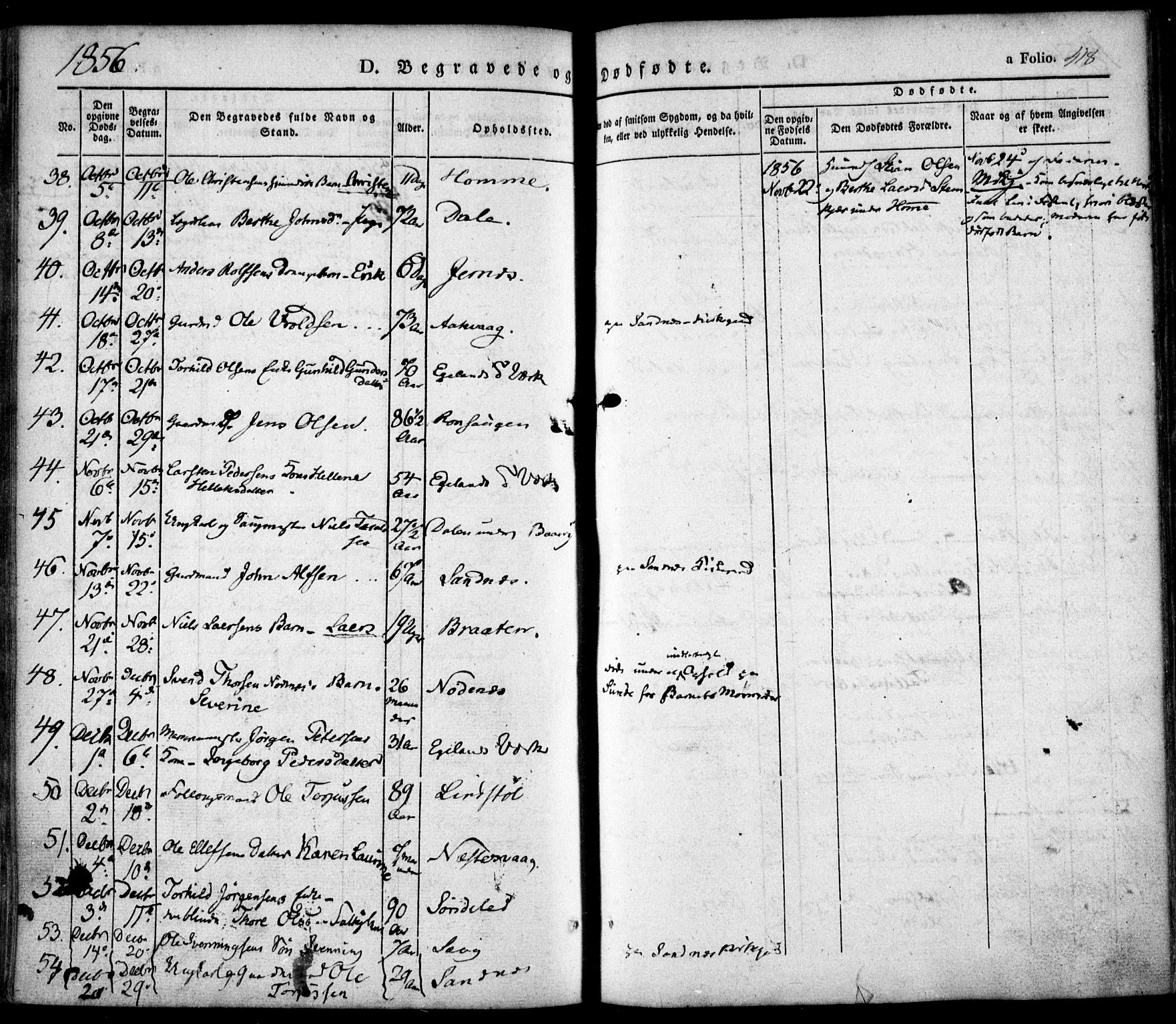 Søndeled sokneprestkontor, AV/SAK-1111-0038/F/Fa/L0002: Parish register (official) no. A 2, 1839-1860, p. 418