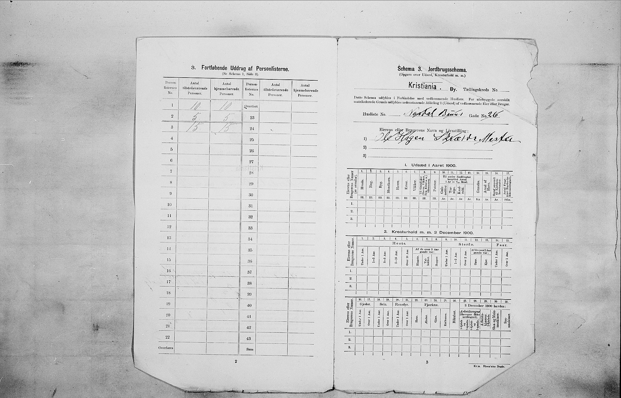 SAO, 1900 census for Kristiania, 1900, p. 64860