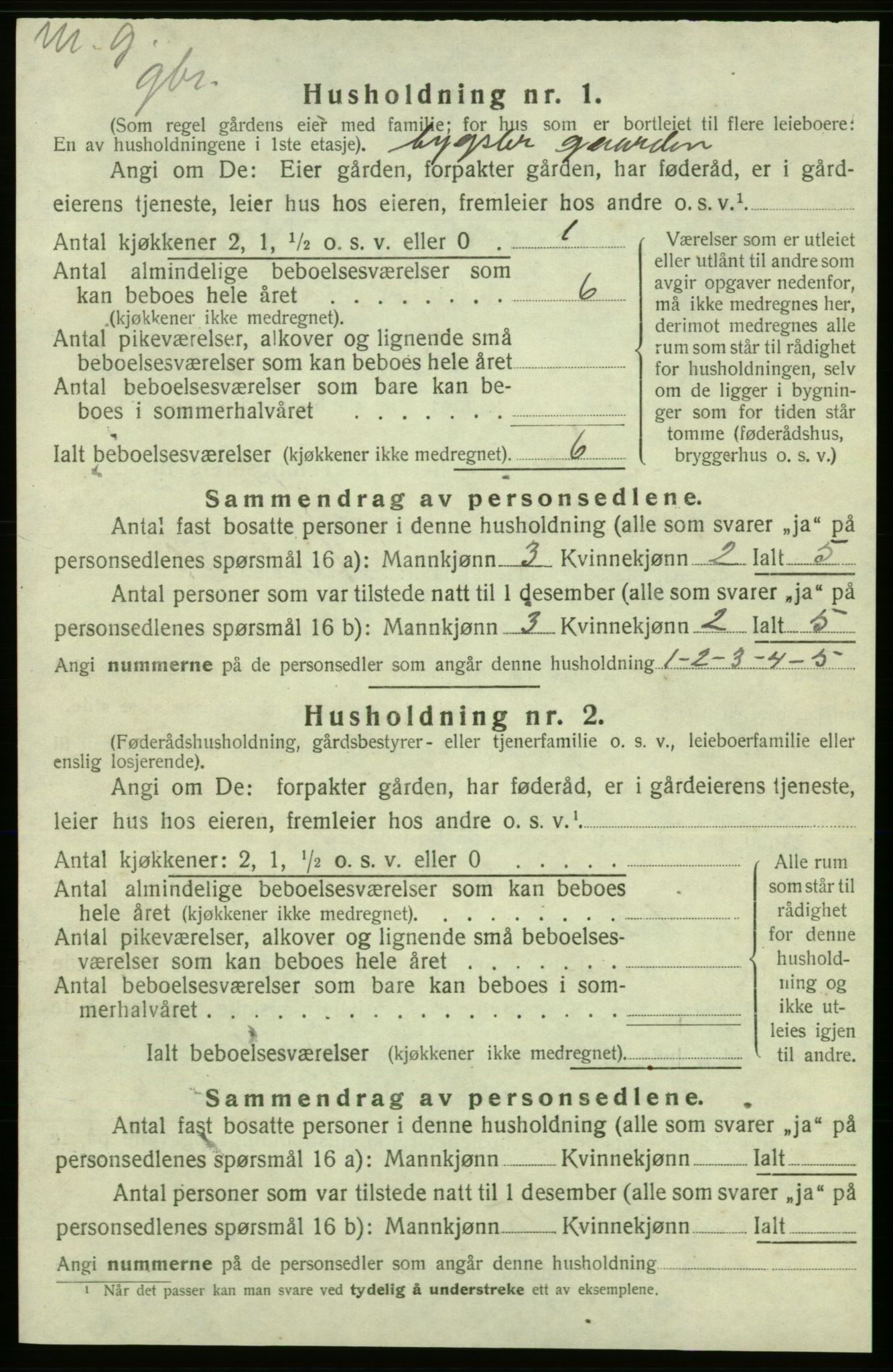 SAB, 1920 census for Kvinnherad, 1920, p. 1245