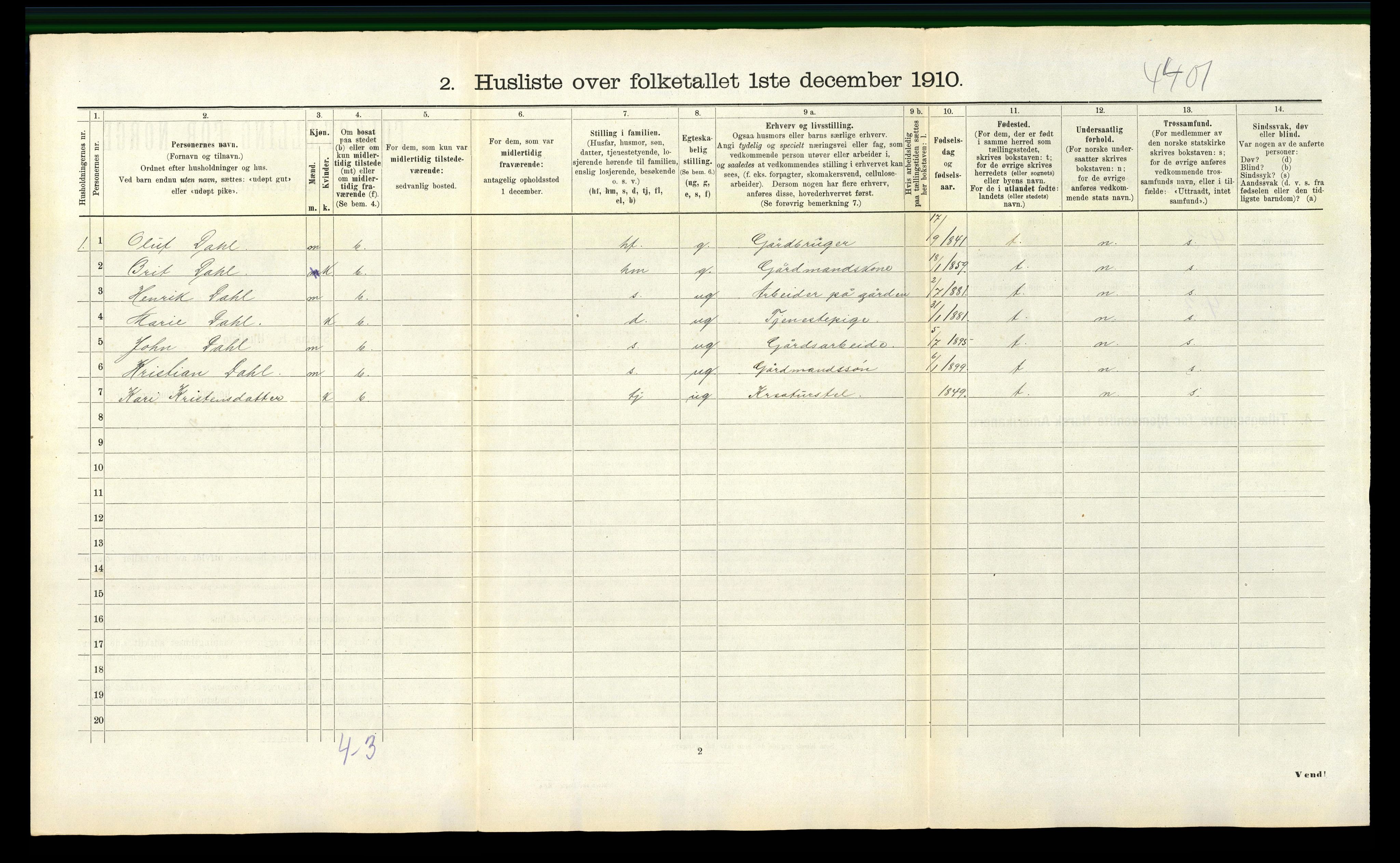 RA, 1910 census for Eresfjord og Vistdal, 1910, p. 414