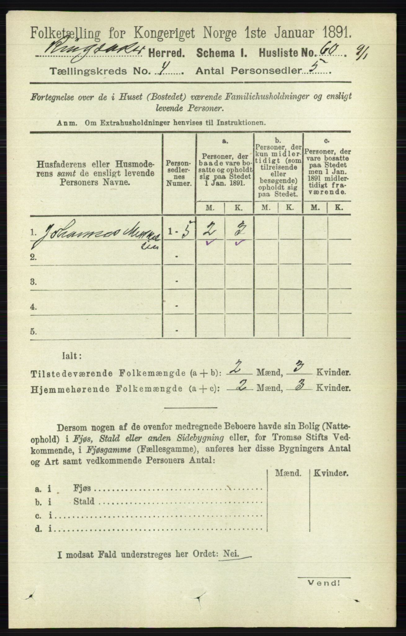 RA, 1891 census for 0412 Ringsaker, 1891, p. 1741