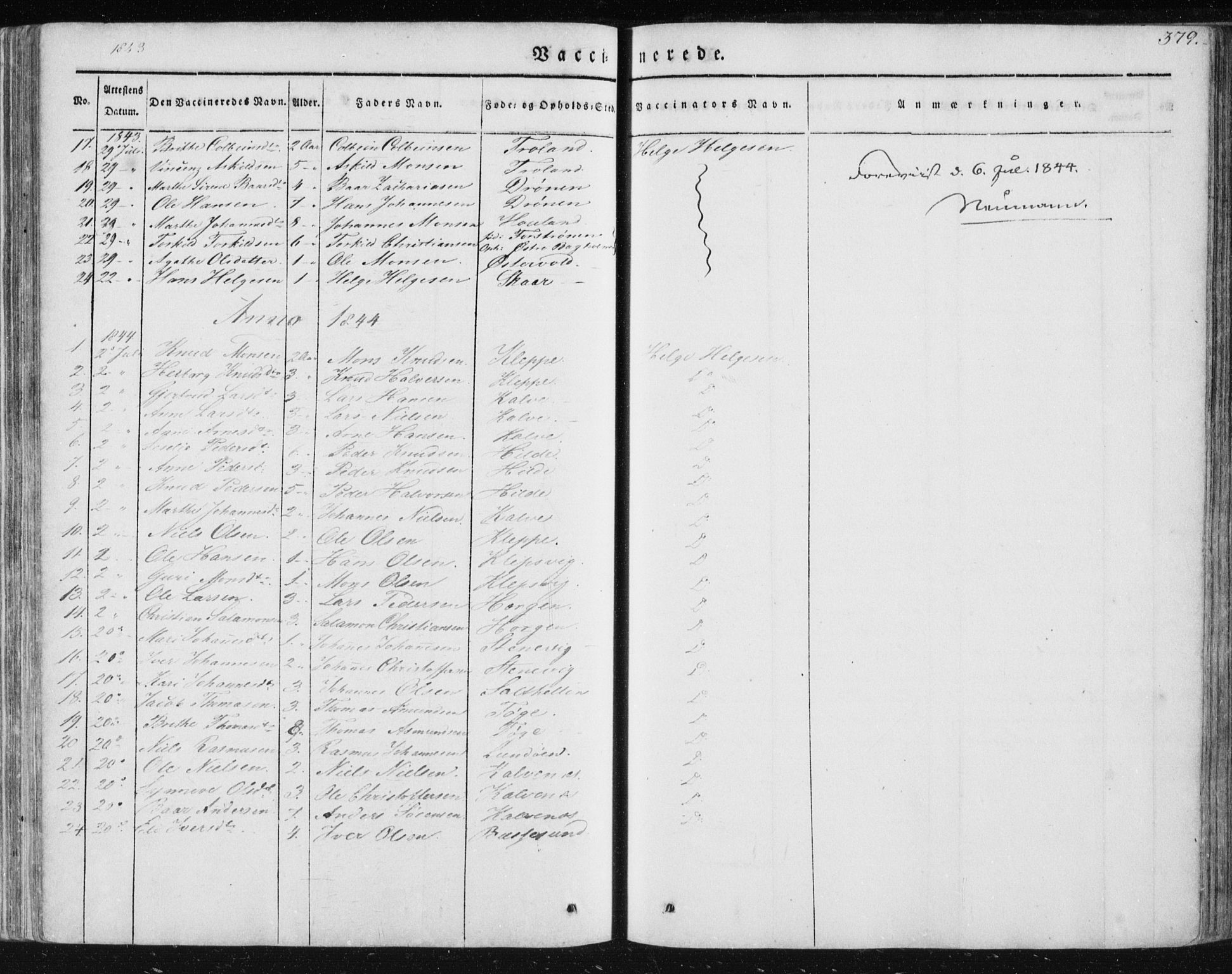 Sund sokneprestembete, SAB/A-99930: Parish register (official) no. A 13, 1835-1849, p. 379