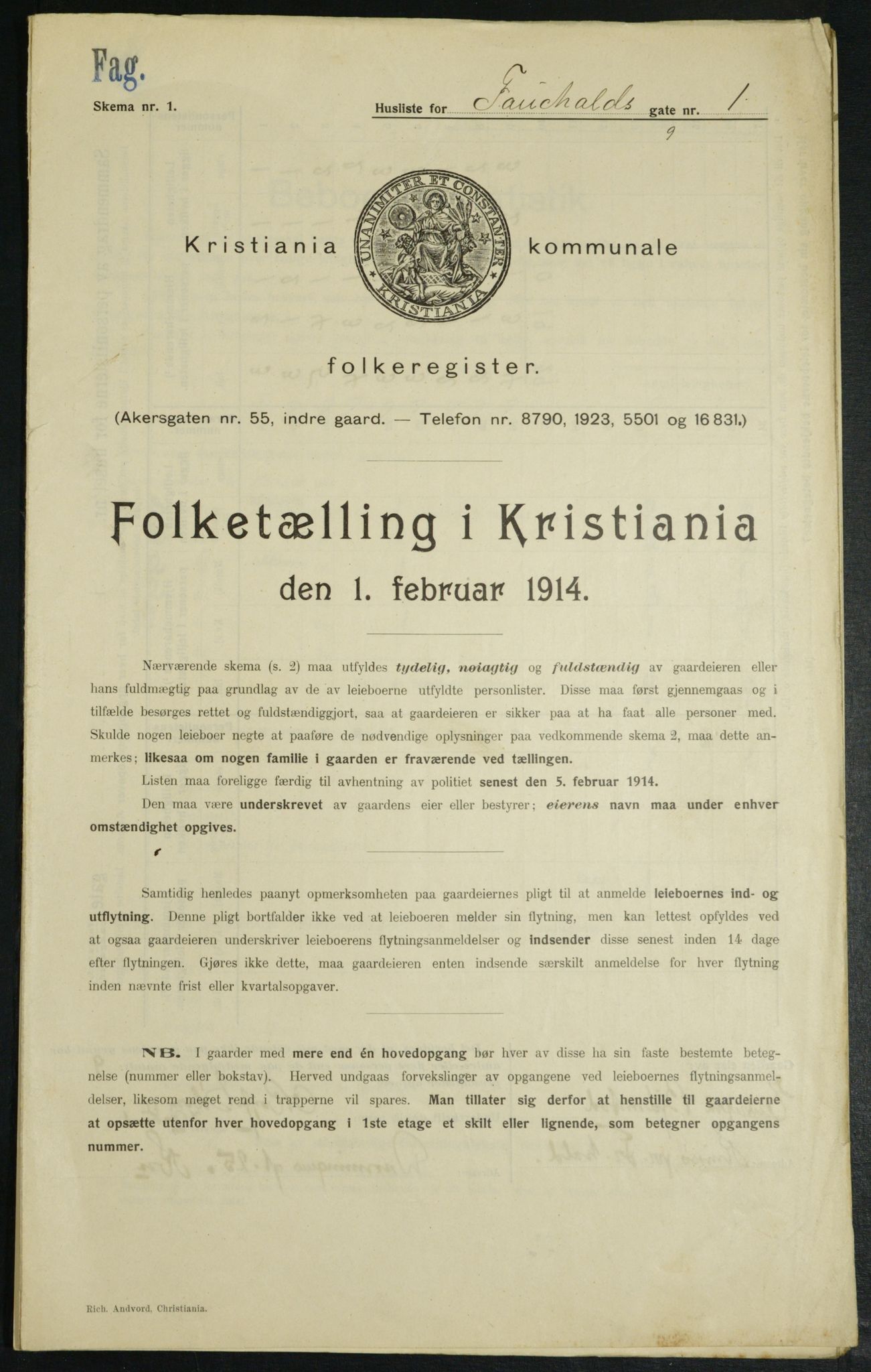 OBA, Municipal Census 1914 for Kristiania, 1914, p. 23827