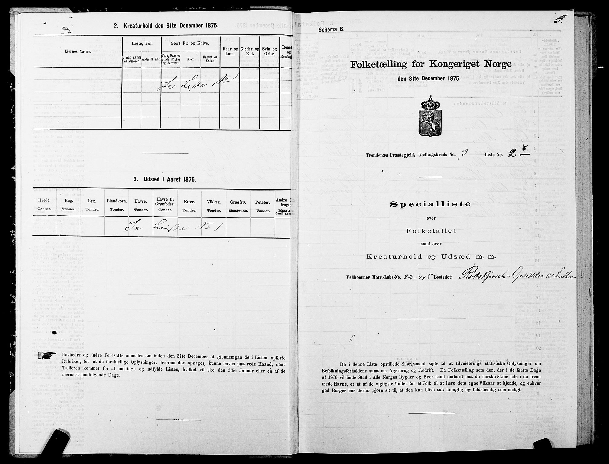 SATØ, 1875 census for 1914P Trondenes, 1875, p. 3005