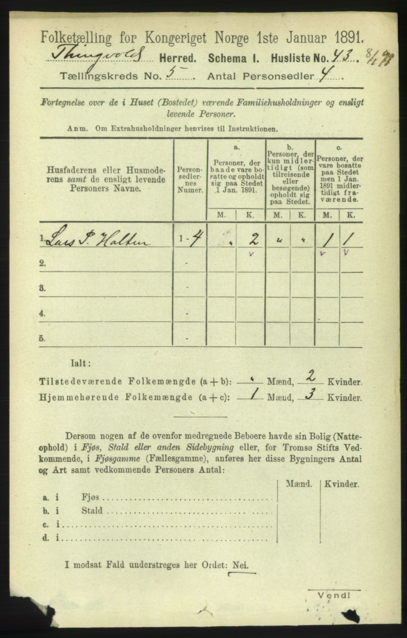 RA, 1891 census for 1560 Tingvoll, 1891, p. 2048