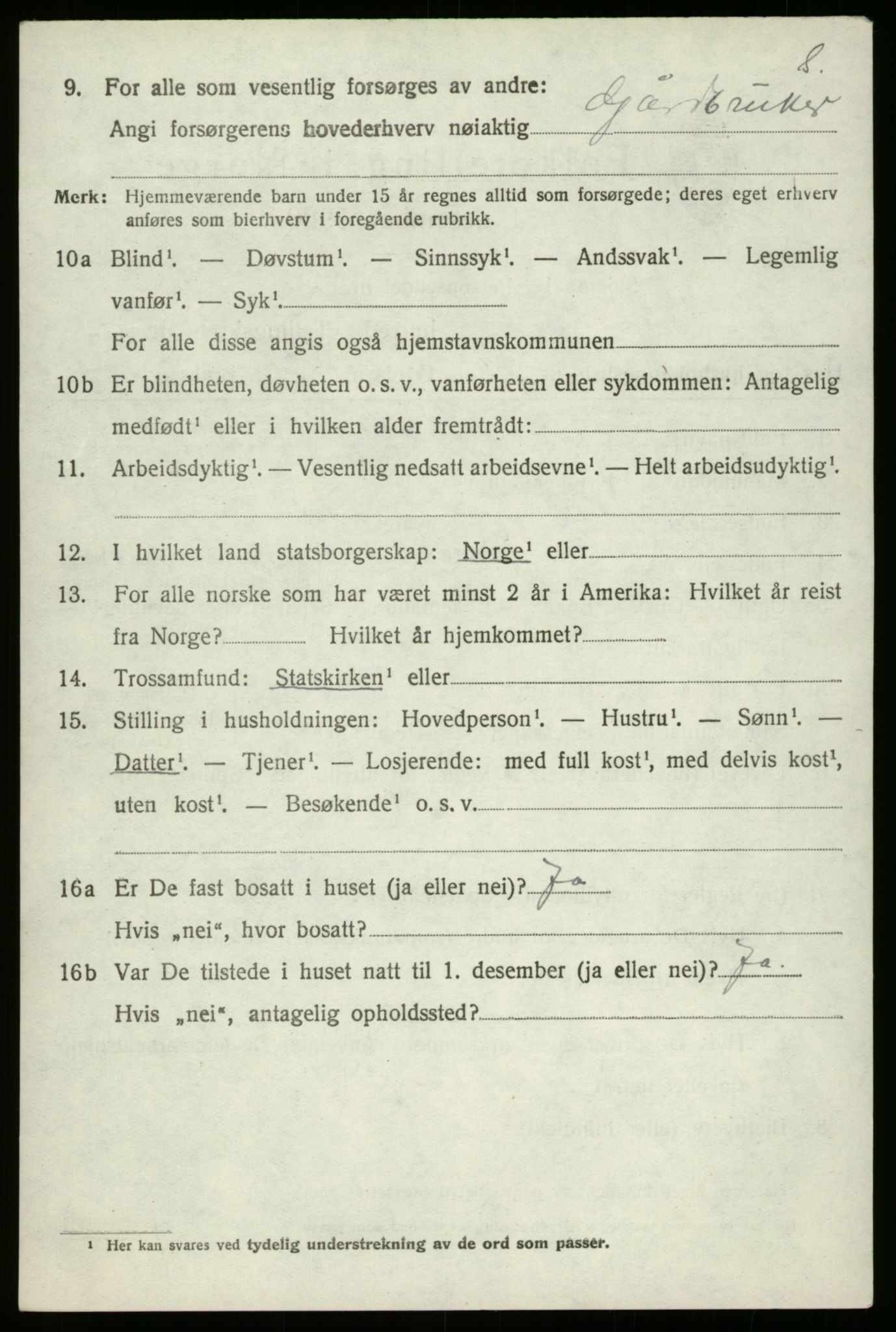 SAB, 1920 census for Innvik, 1920, p. 4636