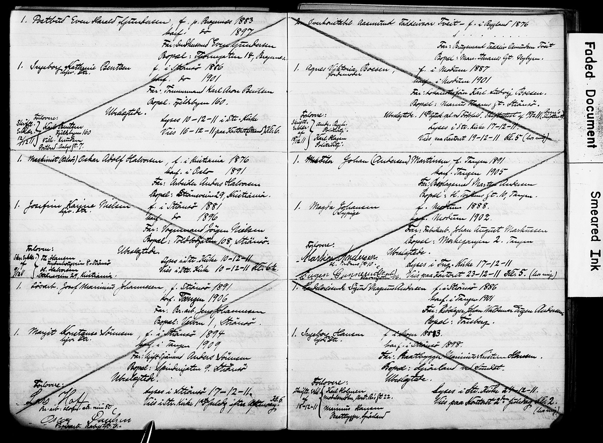 Strømsø kirkebøker, AV/SAKO-A-246/H/Ha/L0014: Banns register no. 14, 1911-1920