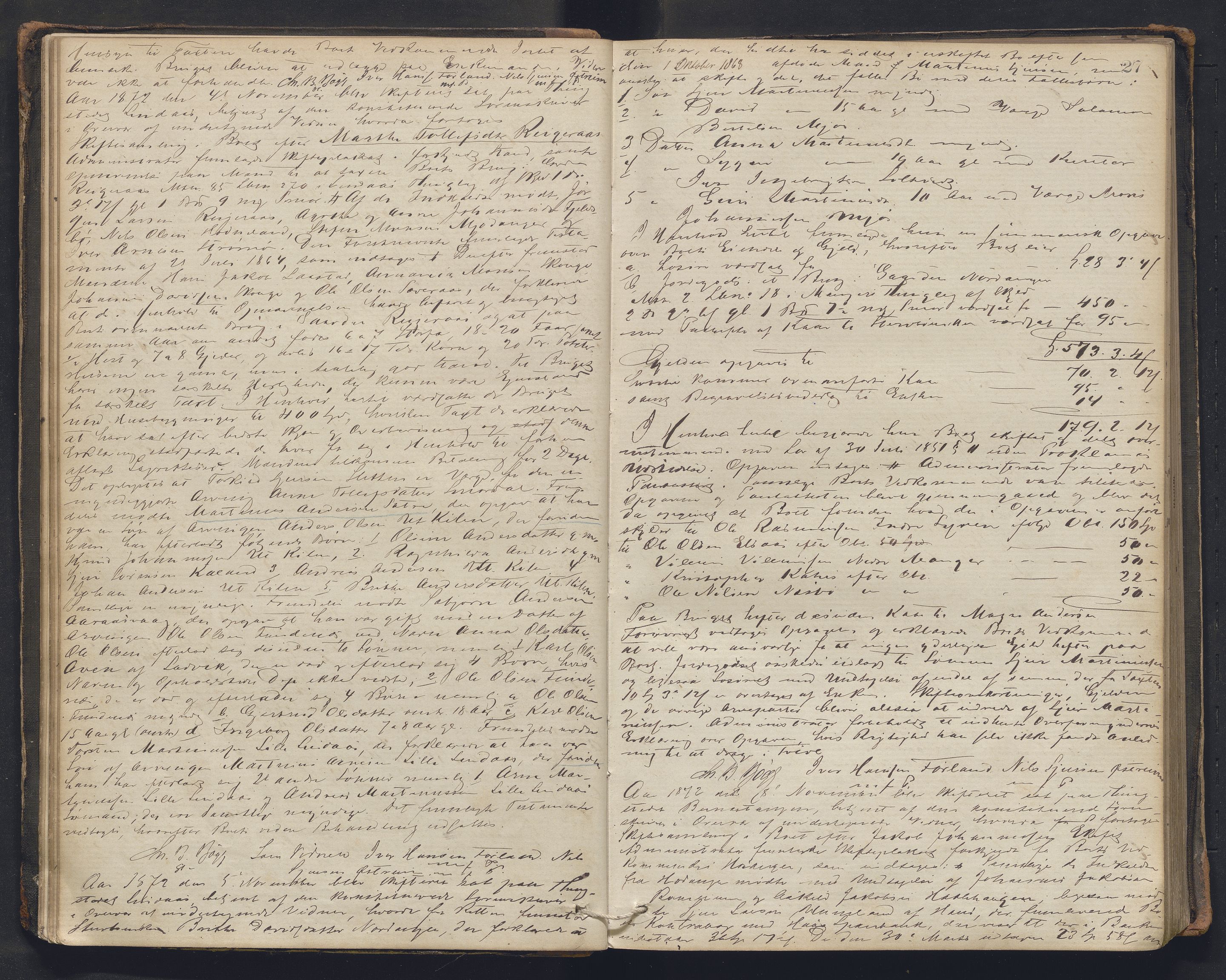 Nordhordland sorenskrivar, AV/SAB-A-2901/1/H/Hc/L0002: Skifteforhandlingsprotokollar, 1871-1878, p. 27
